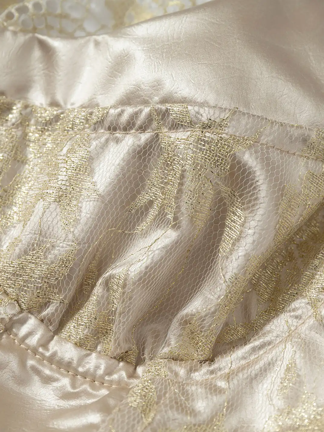 NO ROMANCE | Lace Satin Trim Fake Two-Piece Camisole Vest