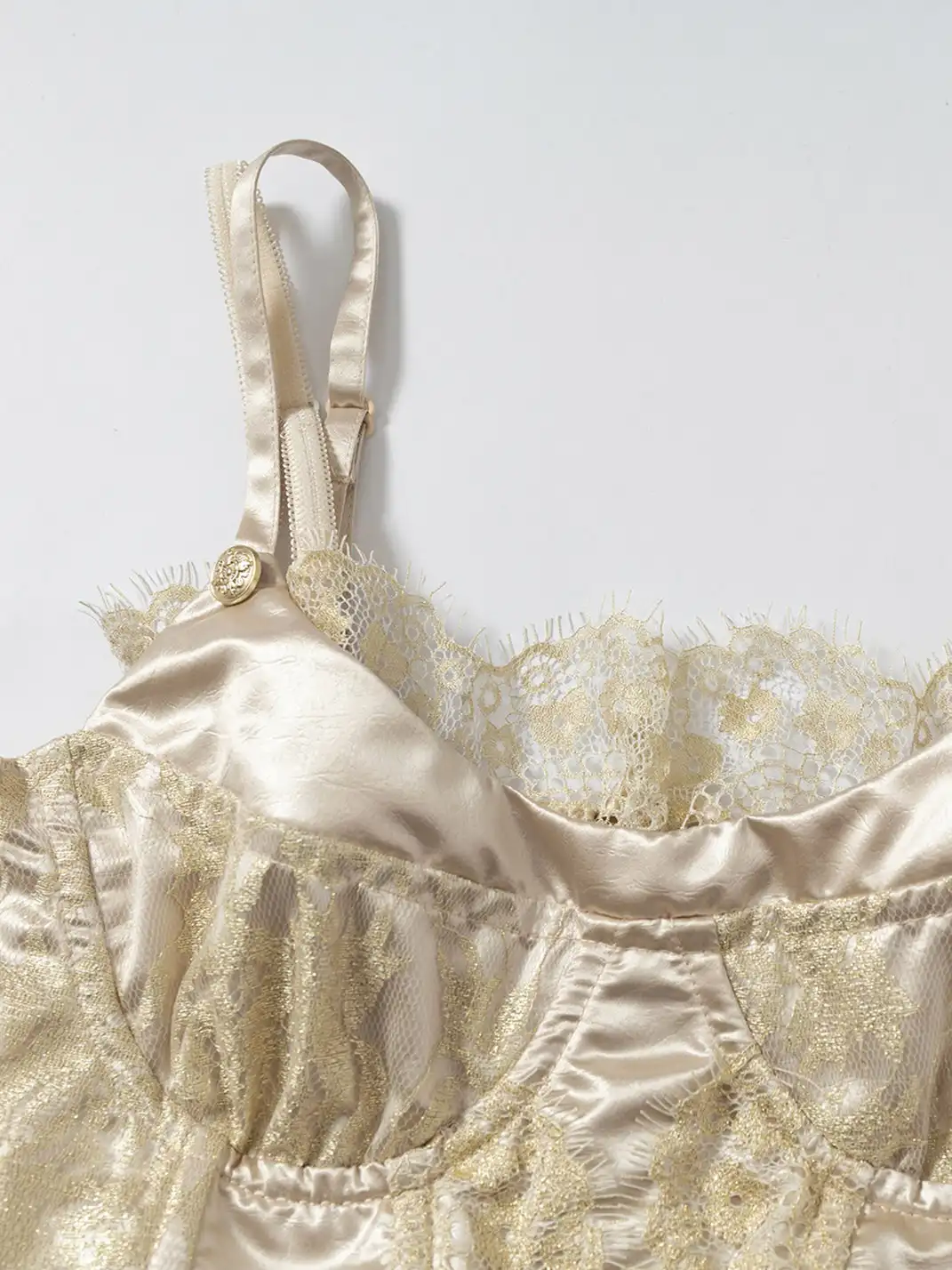 NO ROMANCE | Lace Satin Trim Fake Two-Piece Camisole Vest