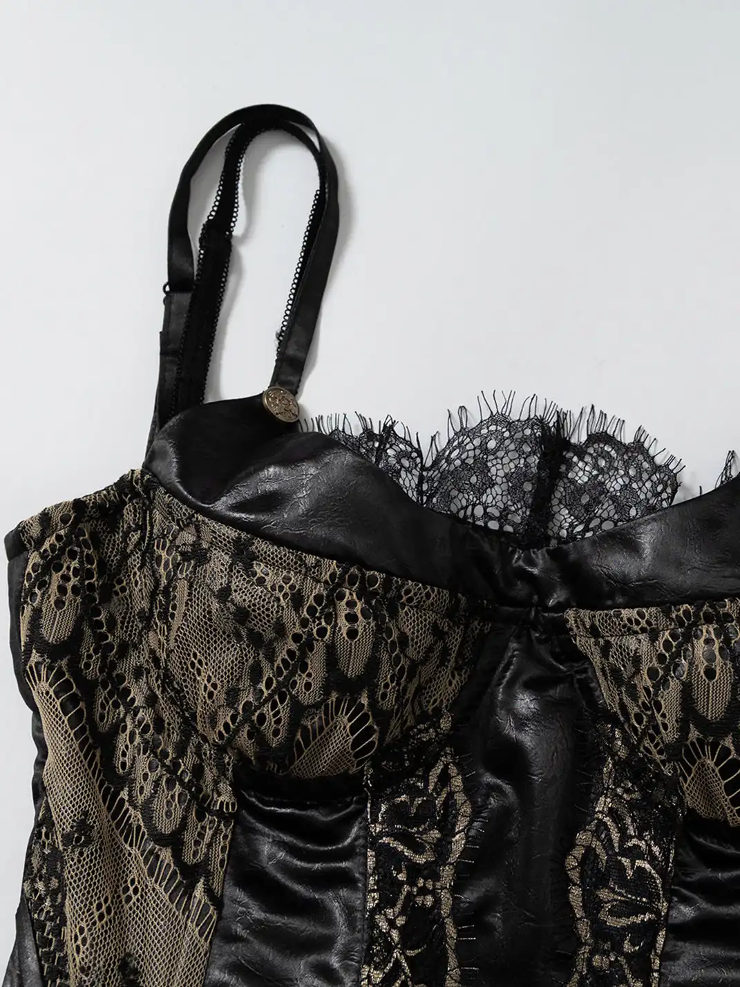 NO ROMANCE | Lace Satin Trim Fake Two-Piece Camisole Vest