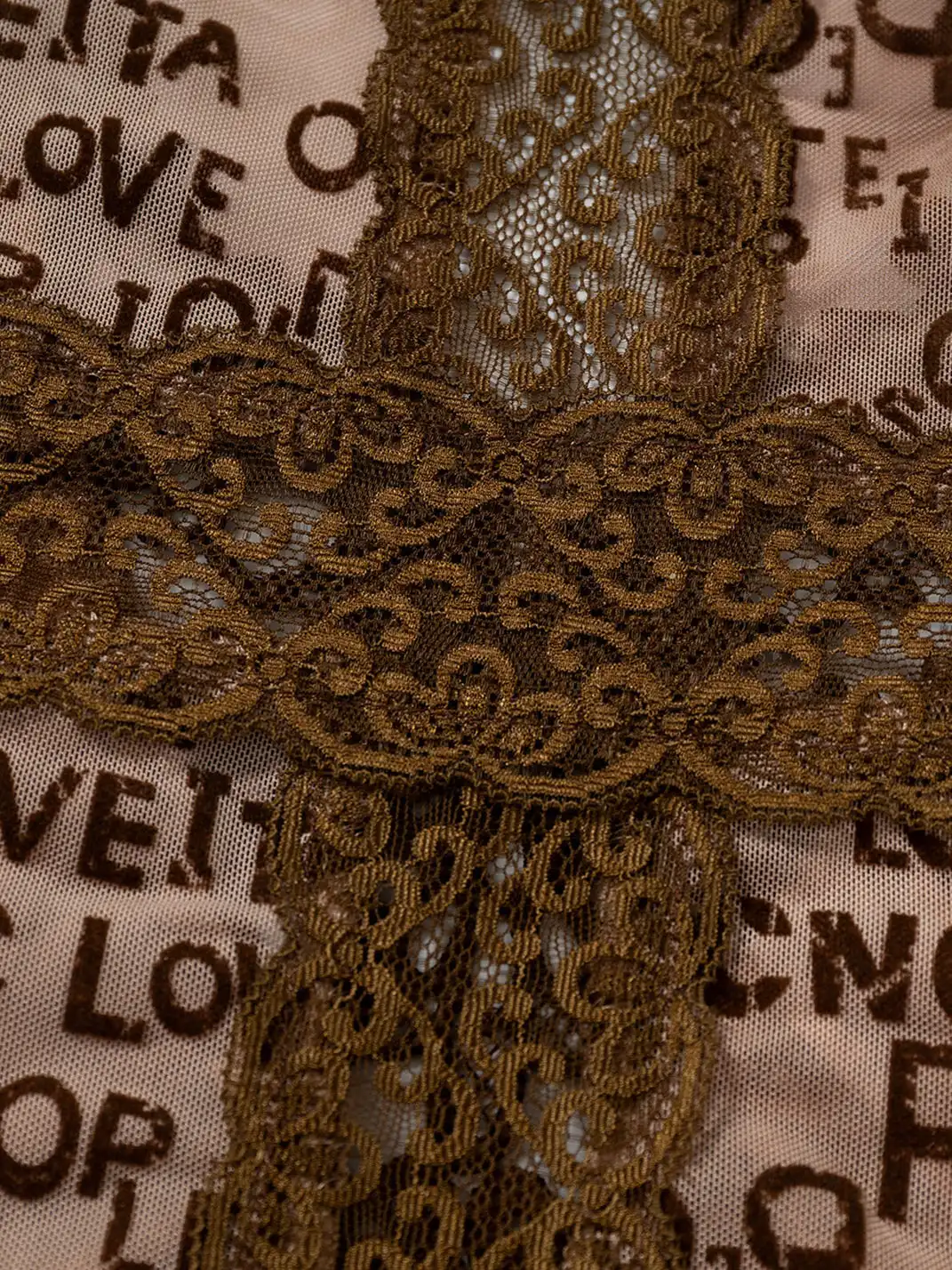 NO ROMANCE | Crochet Flocked Lace Long Sleeve Base Layer