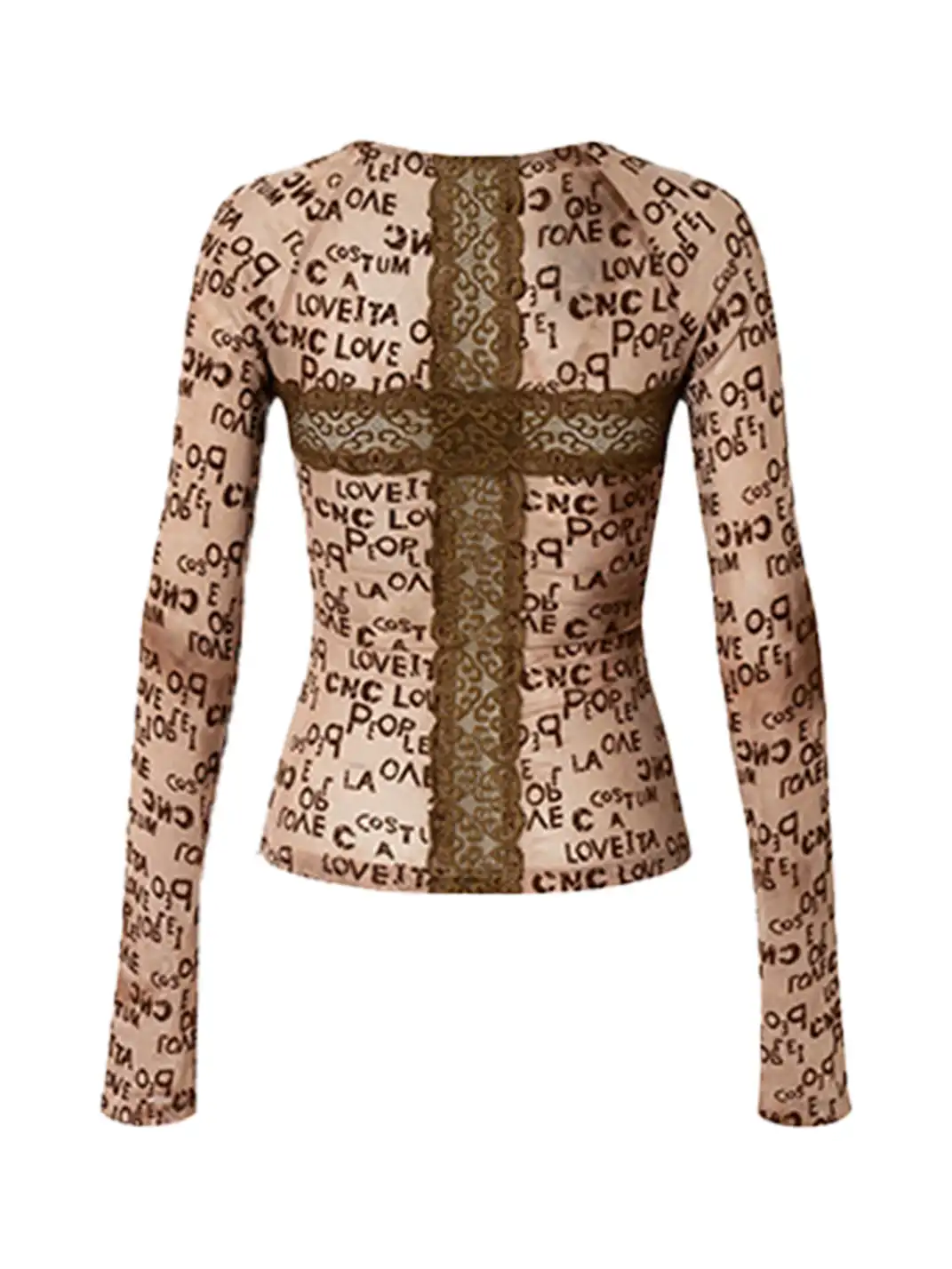 NO ROMANCE | Crochet Flocked Lace Long Sleeve Base Layer