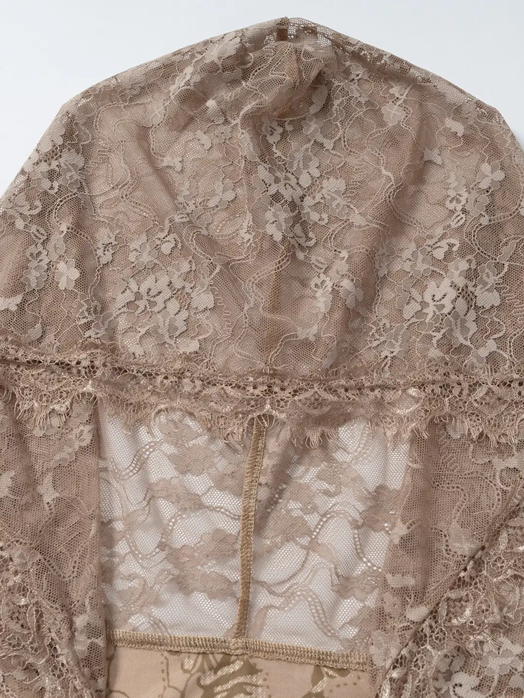 NO ROMANCE | Lace Off-Shoulder Hooded Long Sleeve T-Shirt