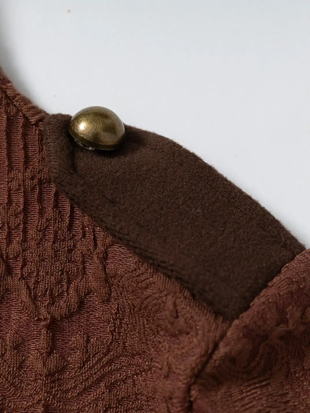 NO ROMANCE | Standing Collar Asymmetric Jacquard Knit Long Sleeve Top