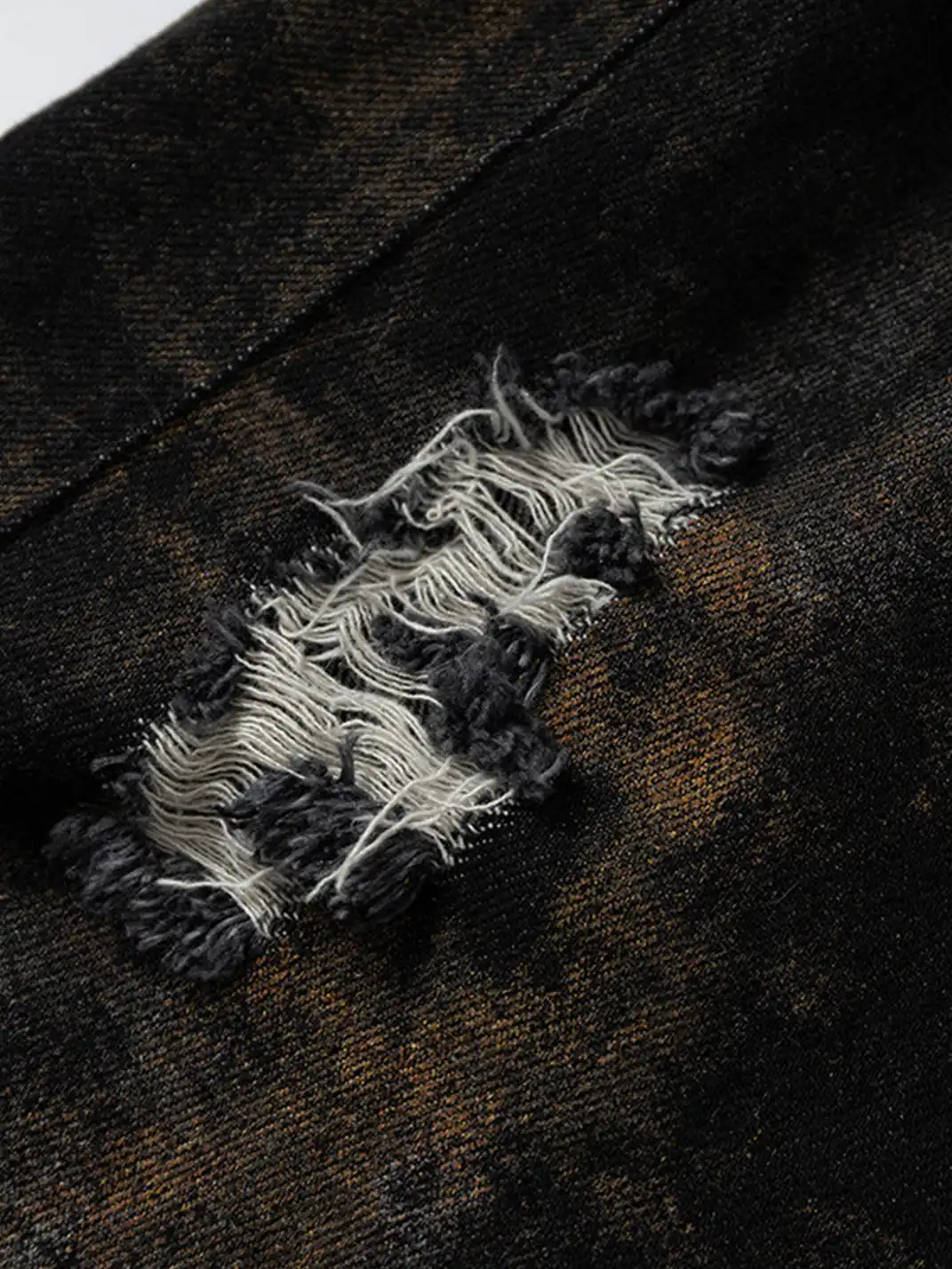 NO ROMANCE | Distressed Ripped Denim Cropped Pants