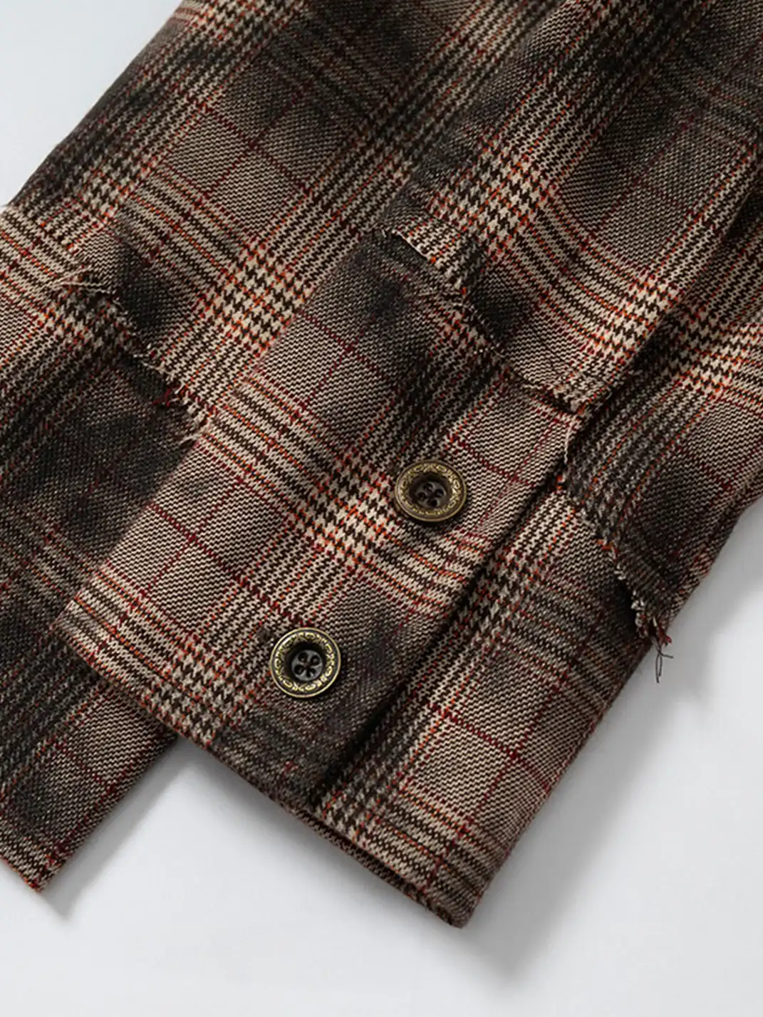 NO ROMANCE | Fake Two-Piece Plaid Knitted Irregular Shirt