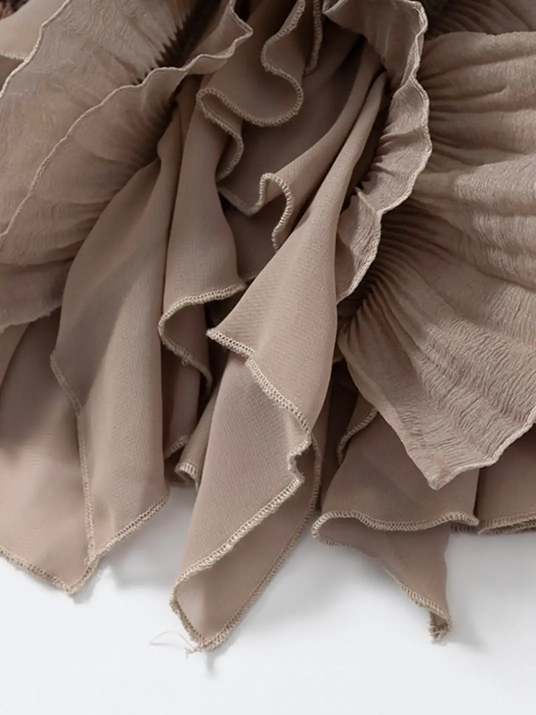 NO ROMANCE | Ruffled Knit Chiffon Flare Sleeve Cardigan Top
