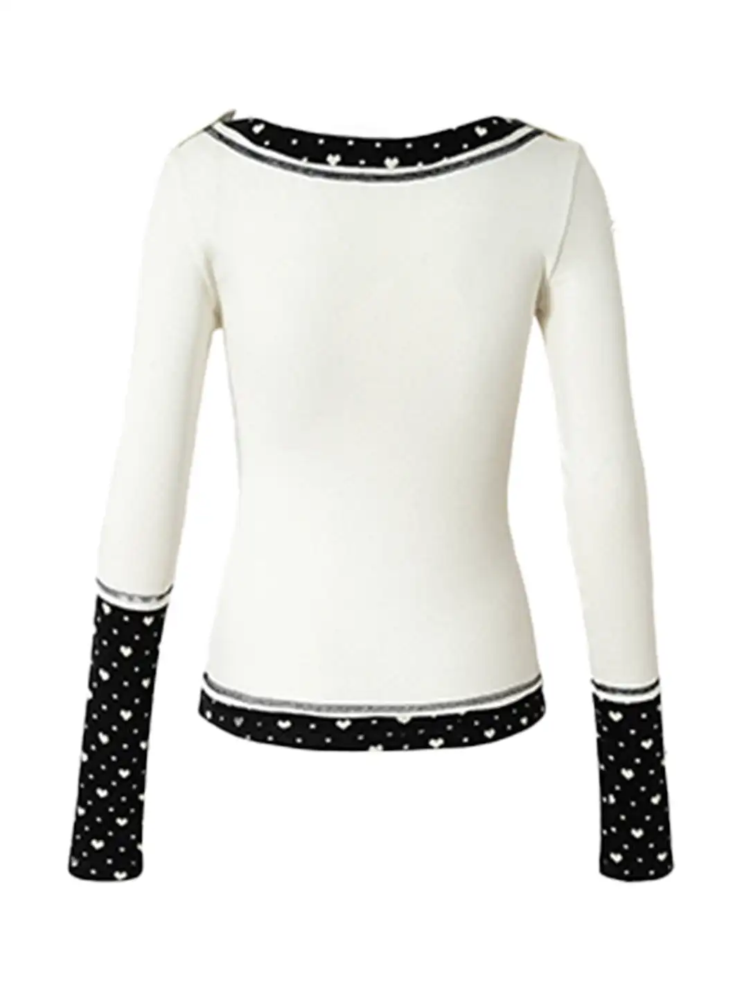 NO ROMANCE | V-Neck Spliced Stretch Base Layer Top