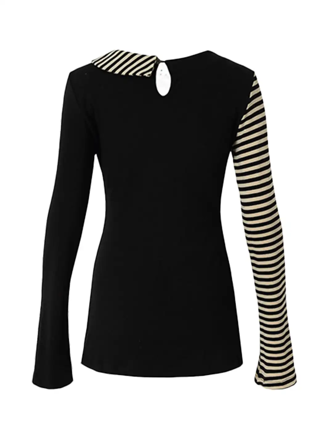 NO ROMANCE | Fake Two-Piece Striped Knitted Long Sleeve T-Shirt