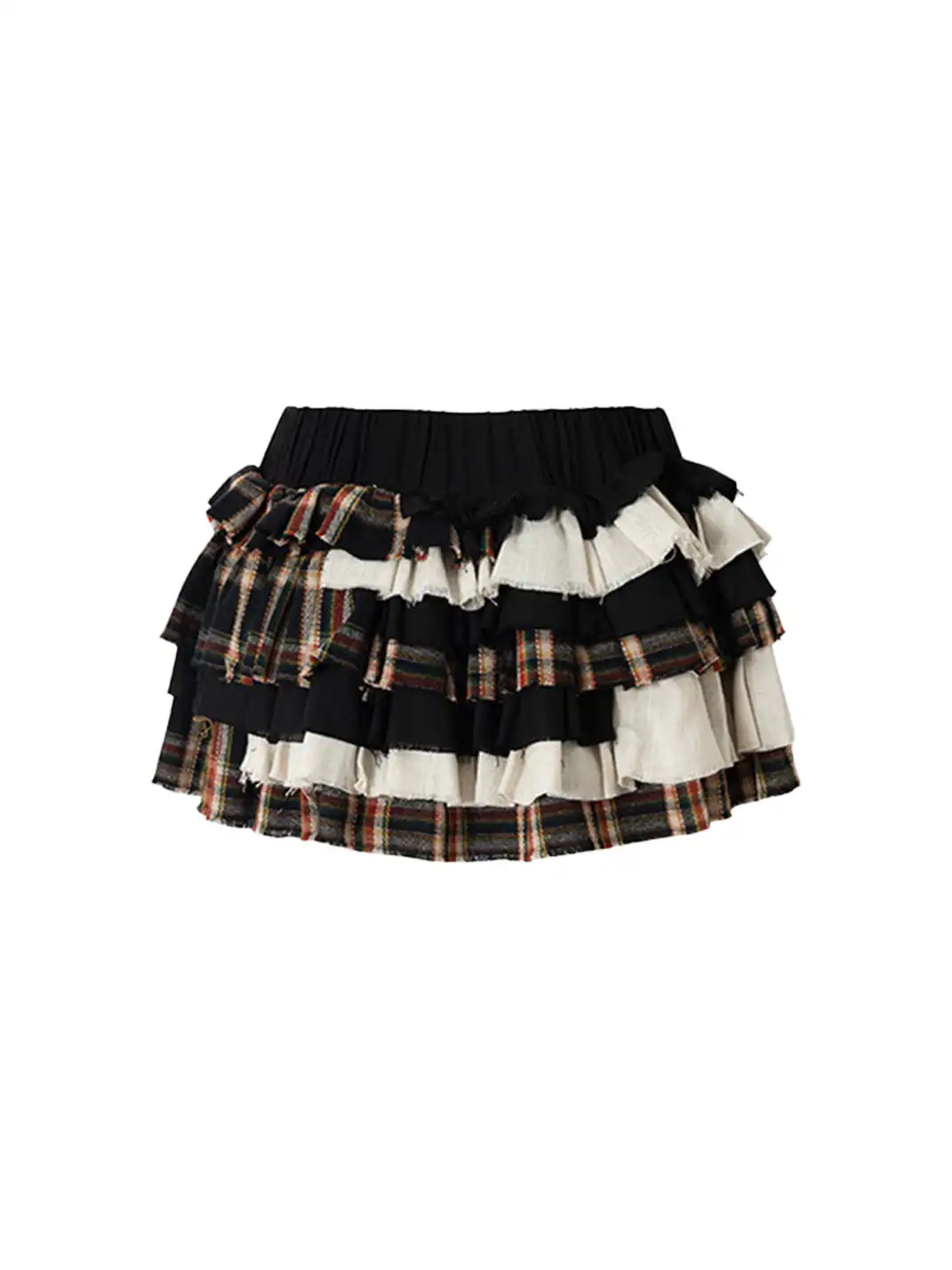 NO ROMANCE | Punk Multi-Layer Plaid Cake Skirt