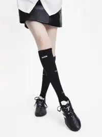 SS2L | Solid Color Letter Calf Socks