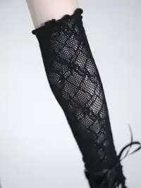 SS2L | Lace Trim Spliced Lace-Up Sun Protection Arm Sleeves