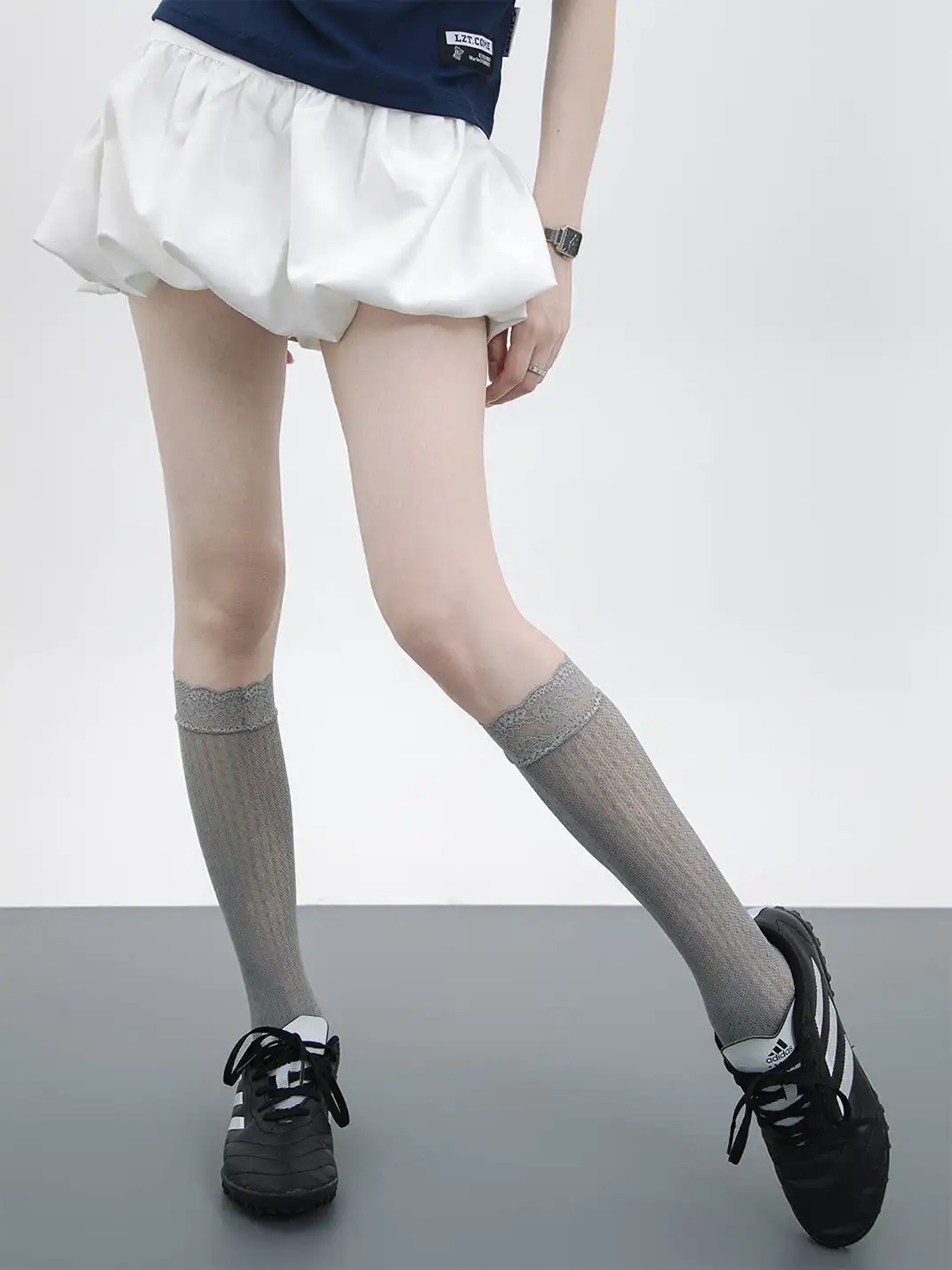 SS2L | Lace Polka Dot Fishnet Hollow Out Calf Socks