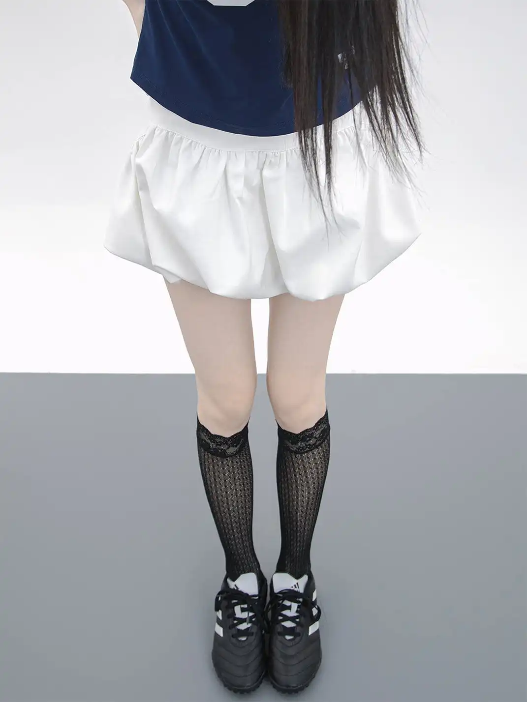 SS2L | Lace Polka Dot Fishnet Hollow Out Calf Socks