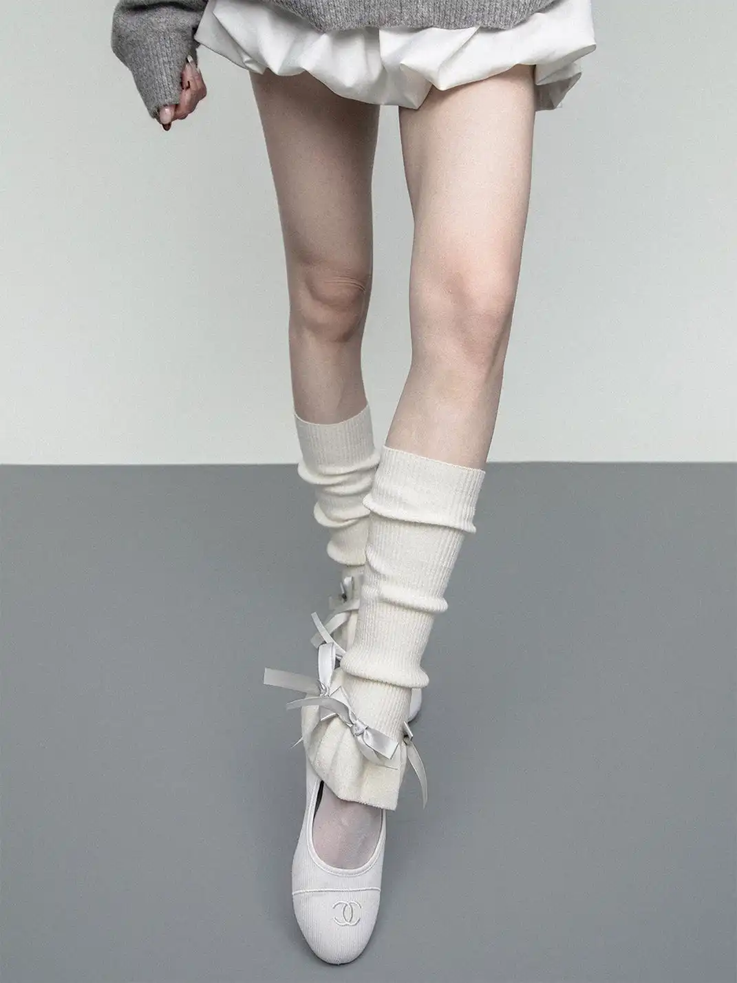SS2L | Bow Flared Slouch Socks