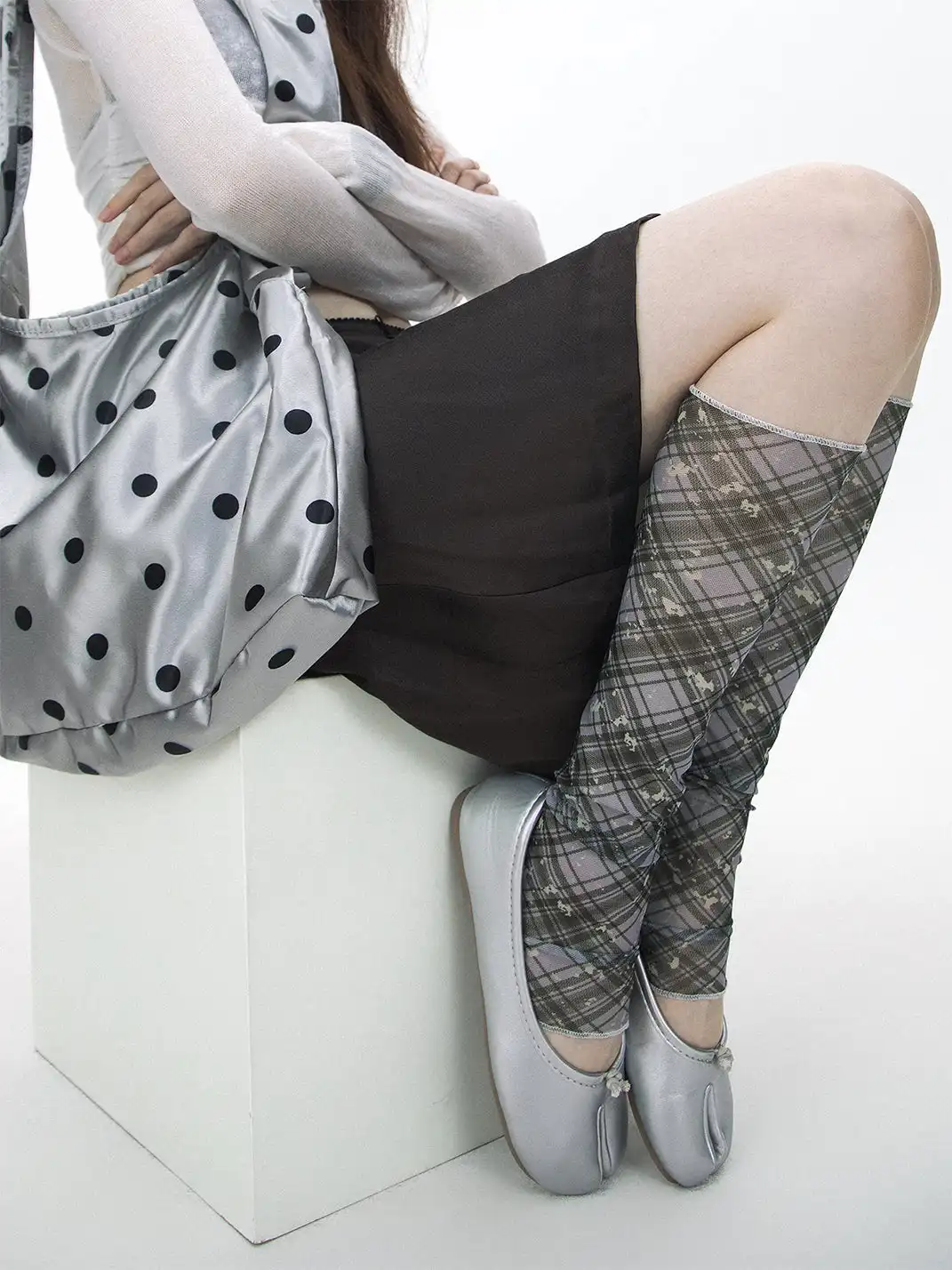 SS2L | Vintage Checkered Mesh Mid-Calf Socks