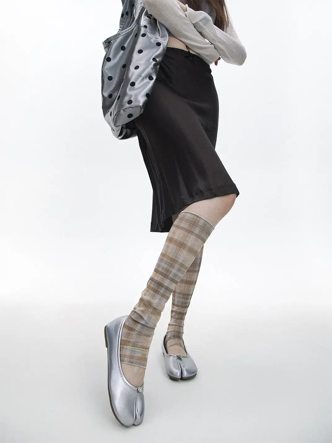 SS2L | Vintage Checkered Mesh Mid-Calf Socks
