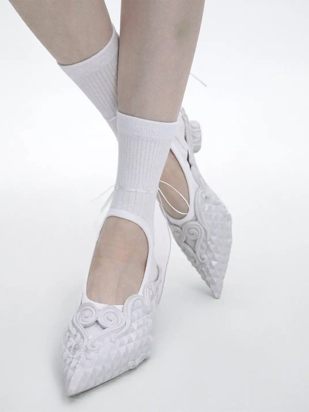 SS2L | Open Instep Bow Mid-Calf Socks