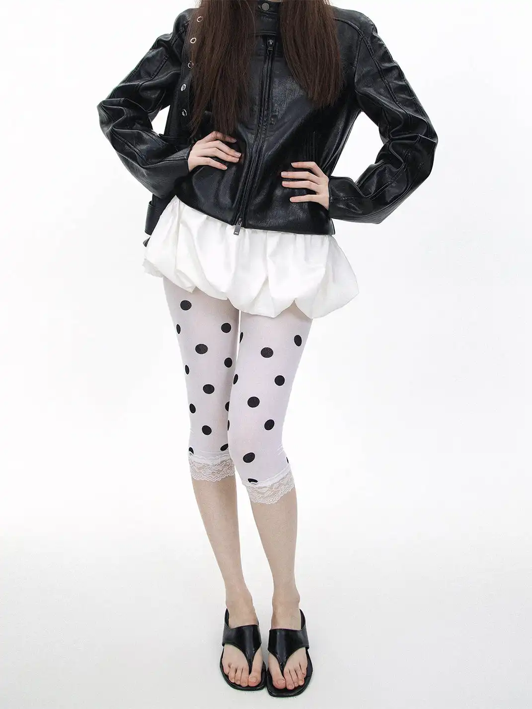 SS2L | Lace Polka Dot Capri Leggings
