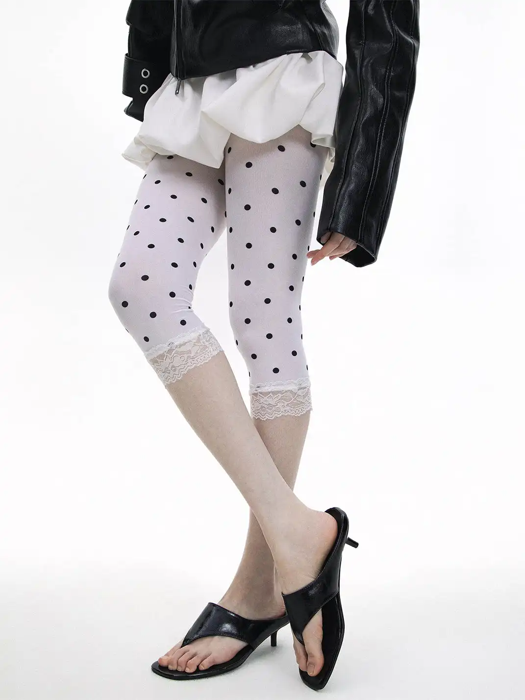 SS2L | Lace Polka Dot Capri Leggings