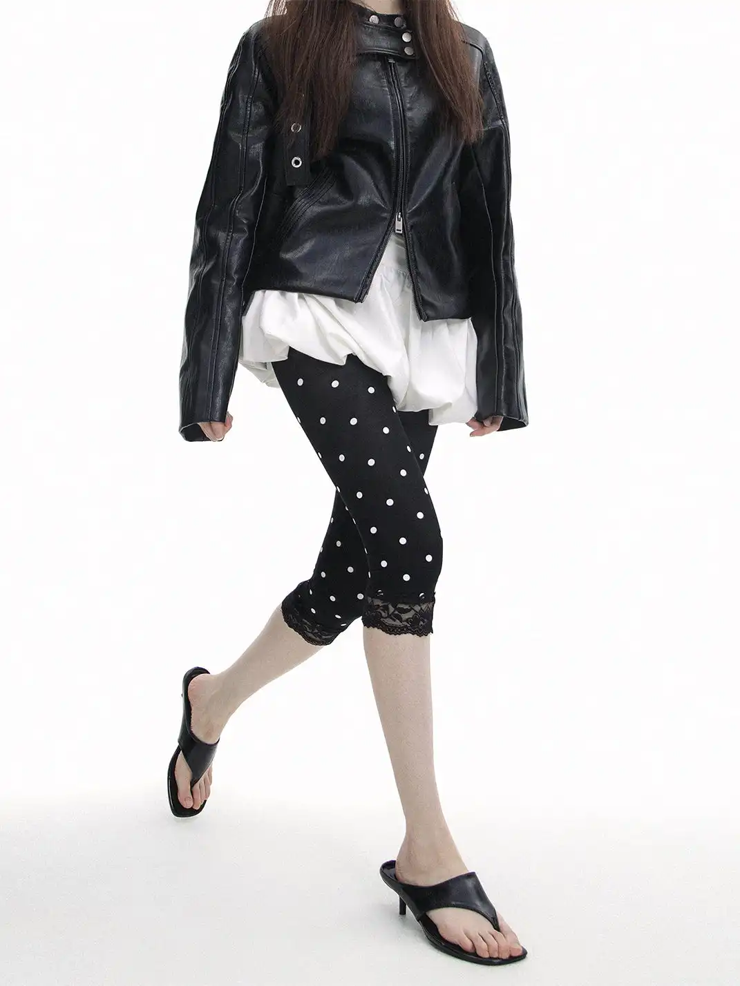 SS2L | Lace Polka Dot Capri Leggings