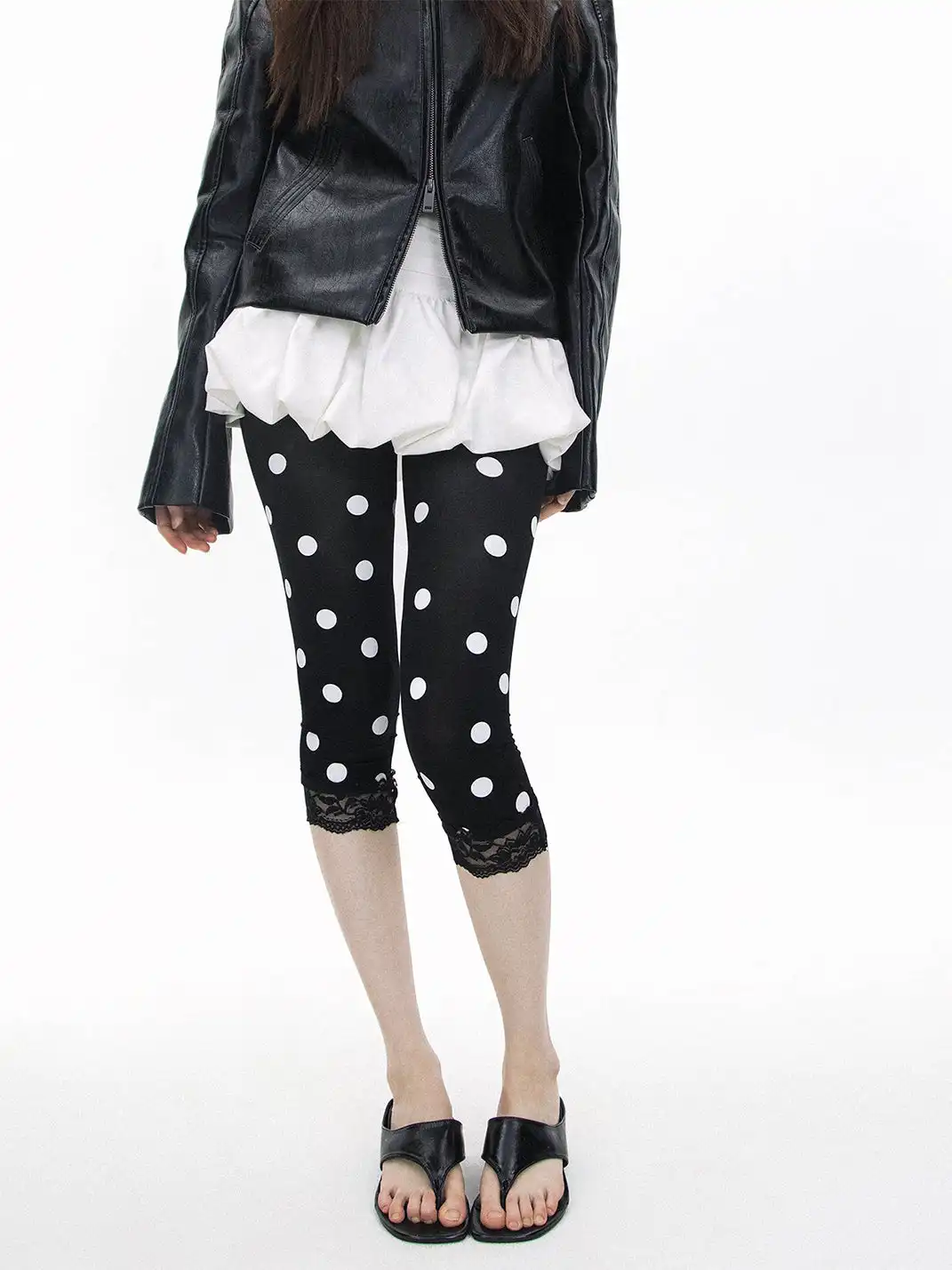 SS2L | Lace Polka Dot Capri Leggings