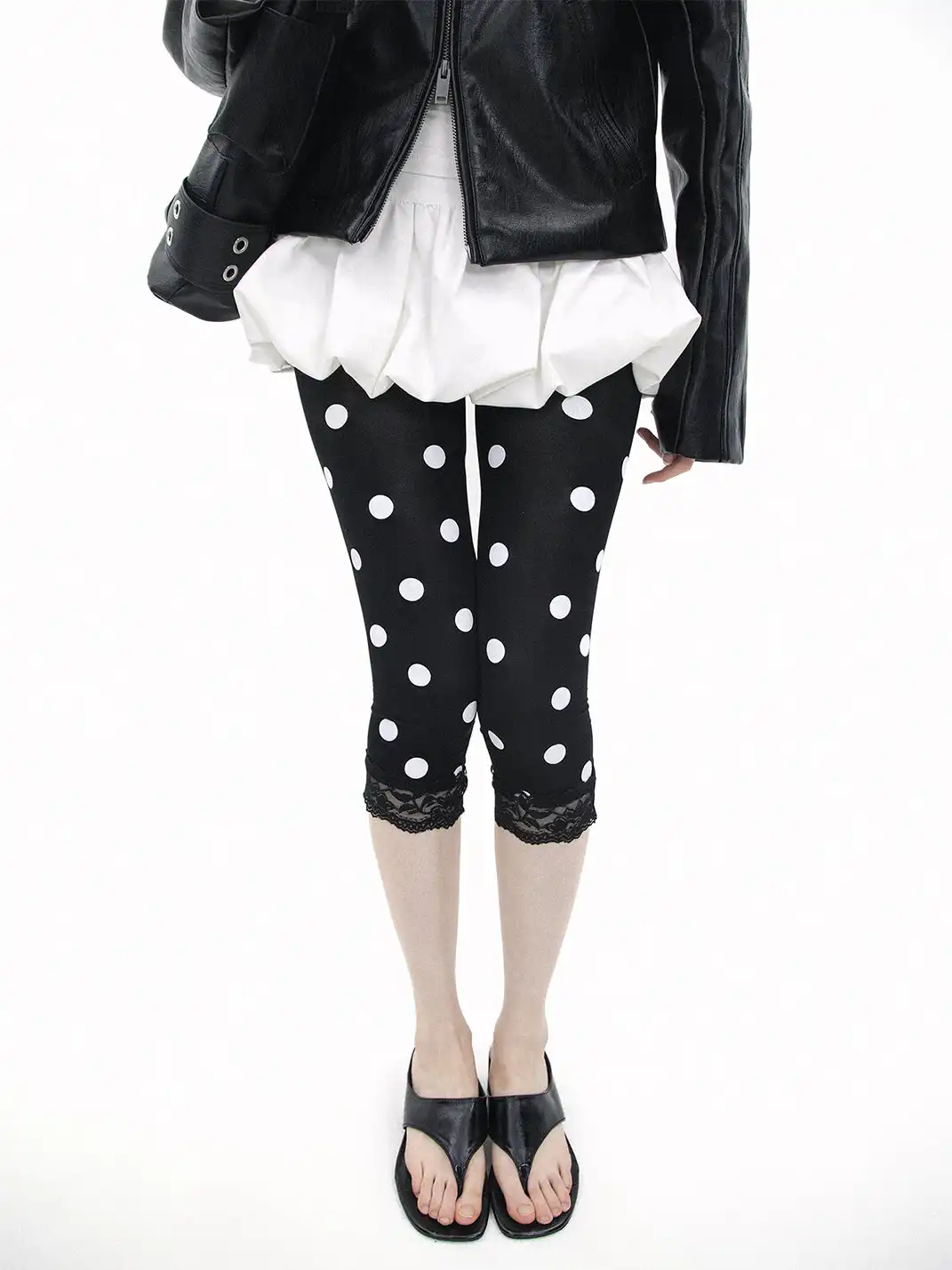 SS2L | Lace Polka Dot Capri Leggings