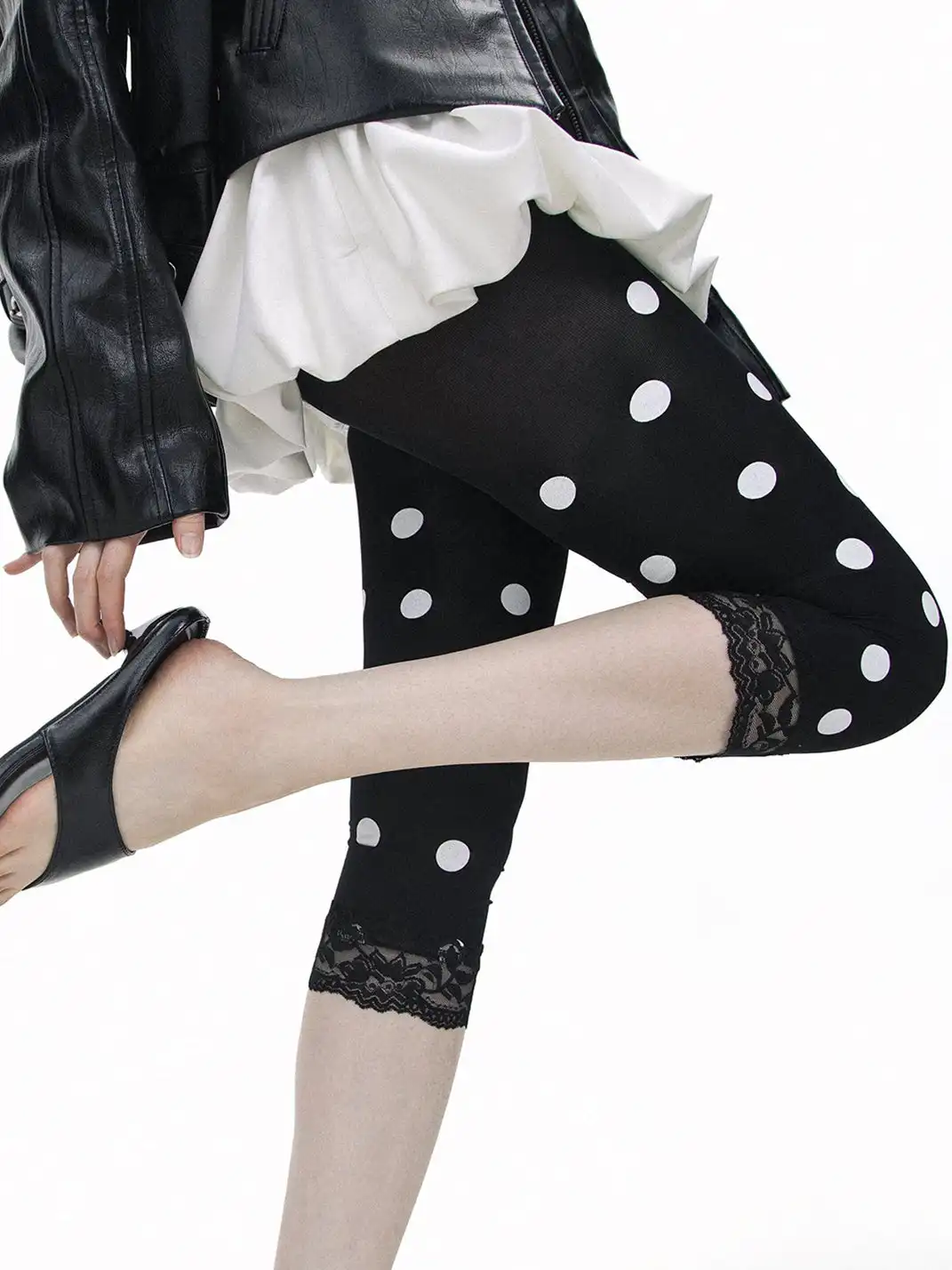 SS2L | Lace Polka Dot Capri Leggings