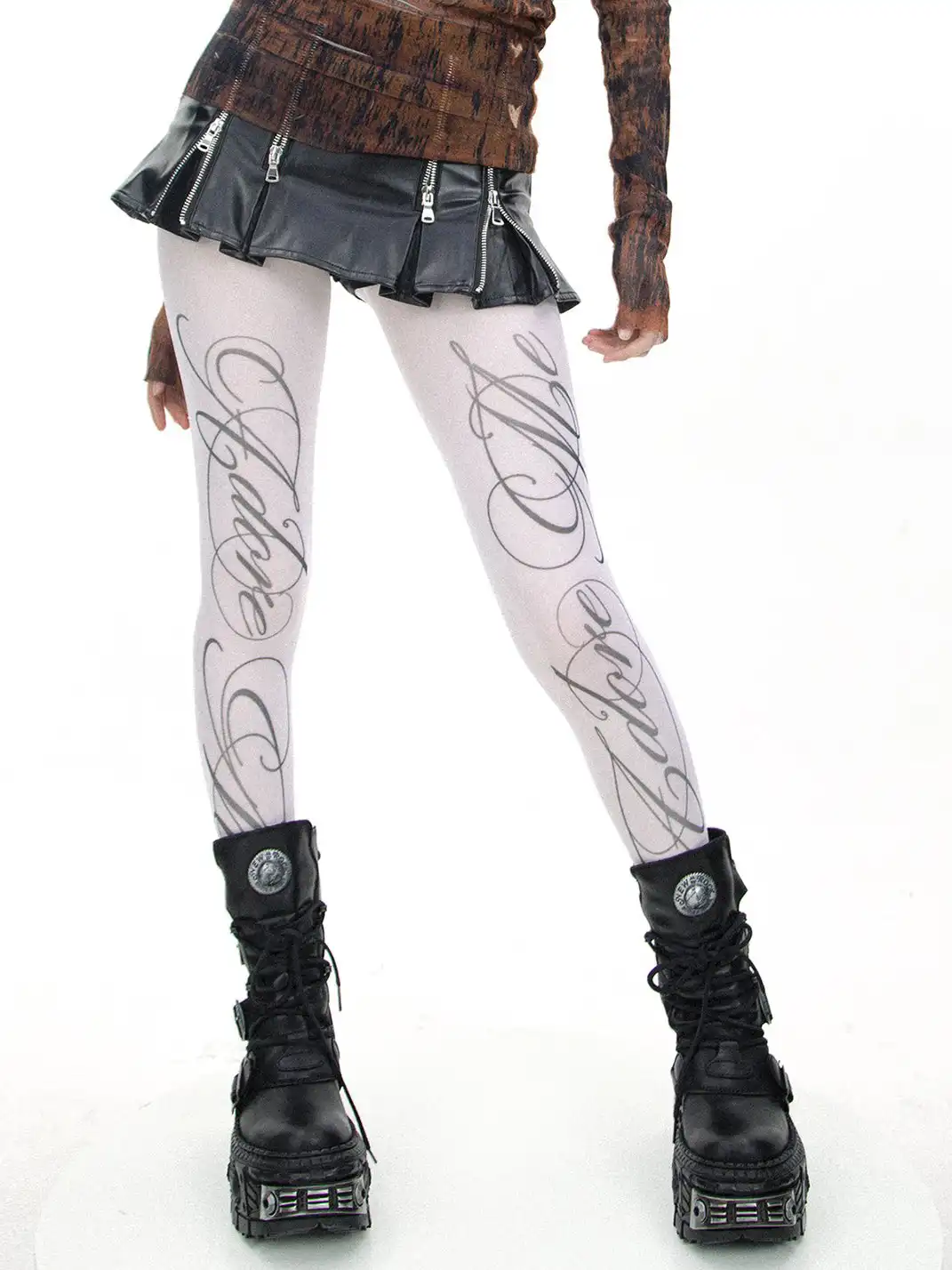 SS2L | Cross Gothic Letter Stockings