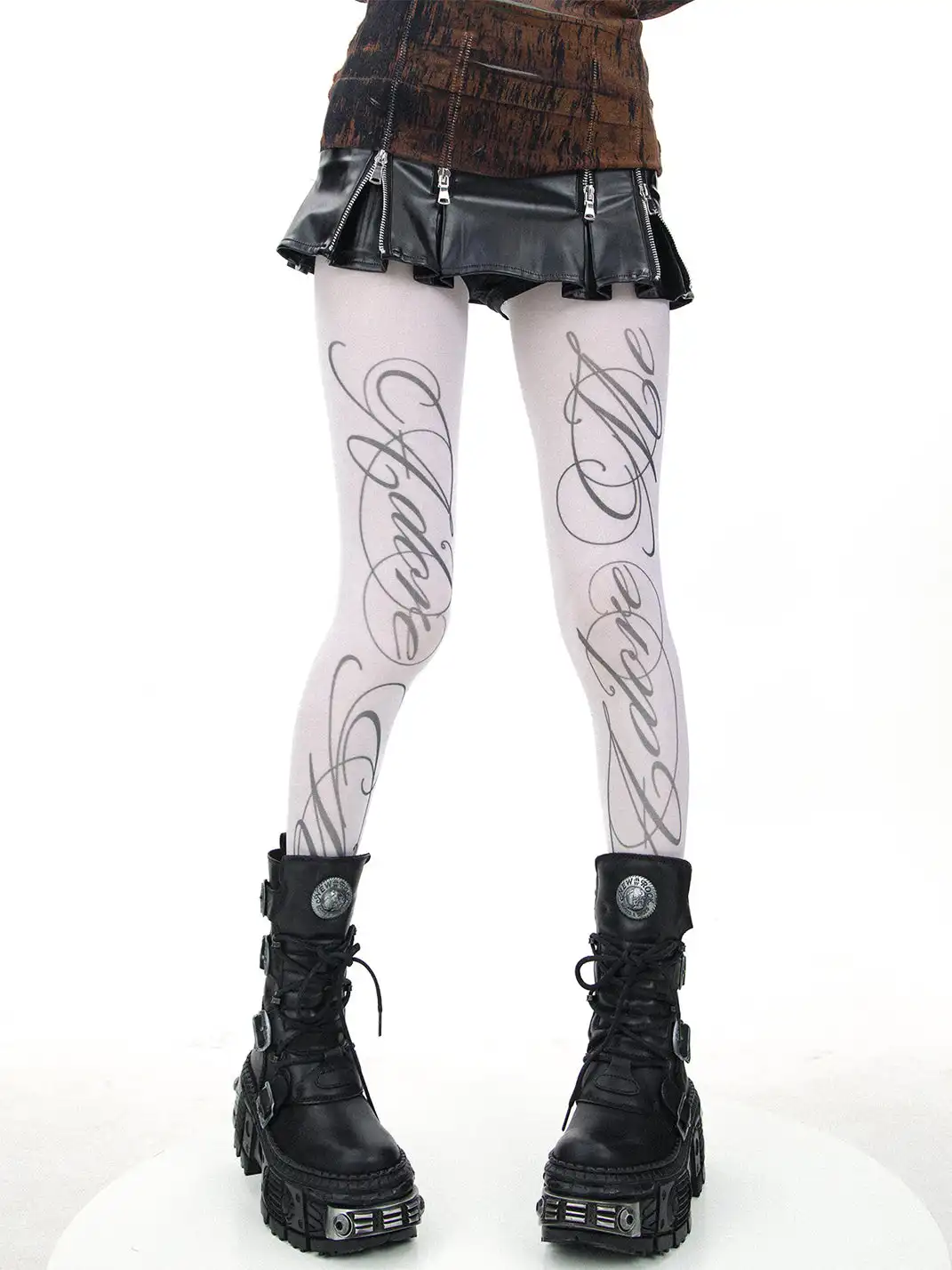 SS2L | Cross Gothic Letter Stockings