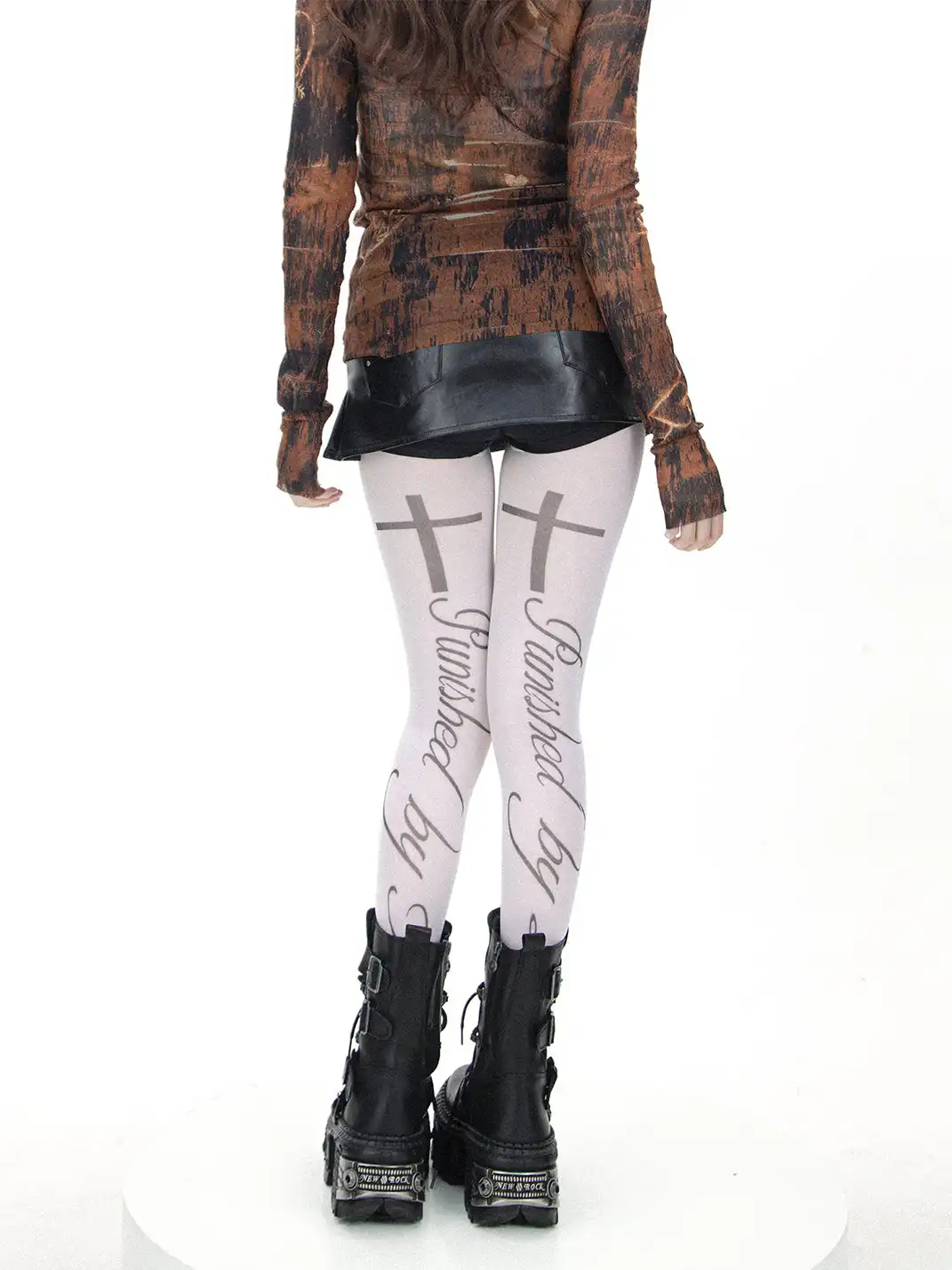 SS2L | Cross Gothic Letter Stockings