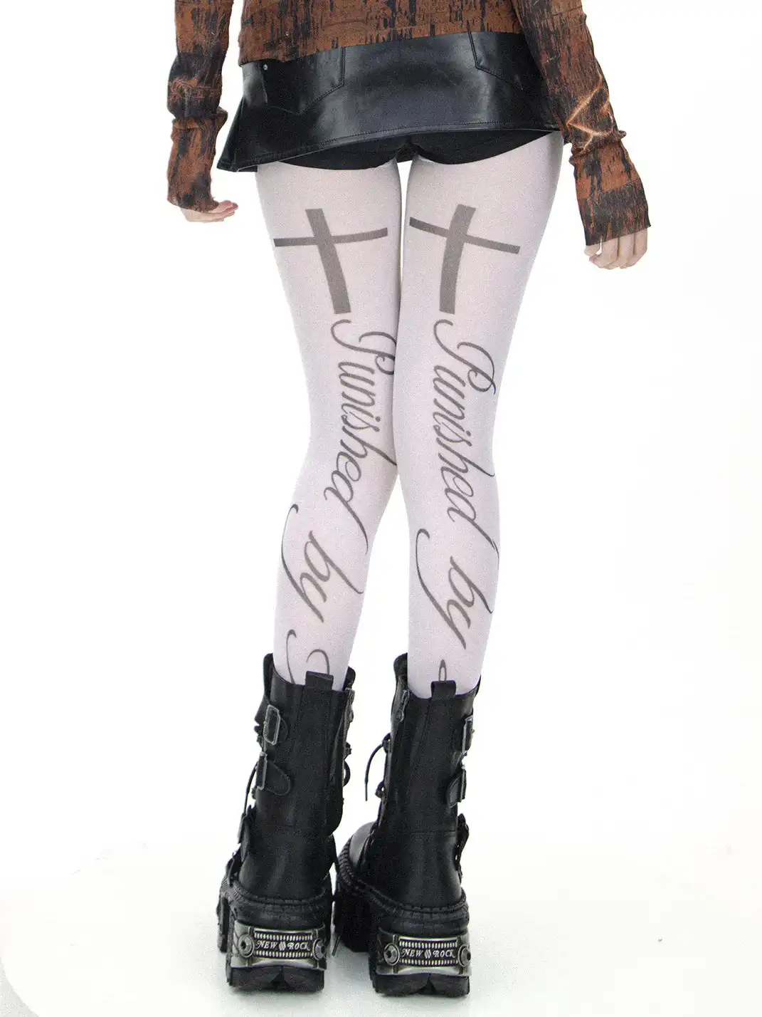 SS2L | Cross Gothic Letter Stockings