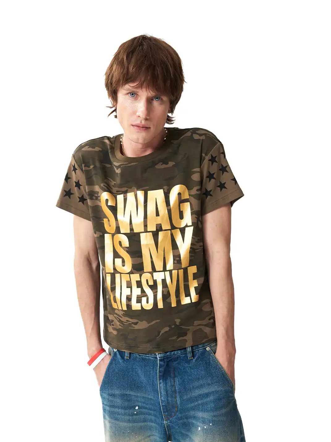 NumbAsia | Camouflage Star Printed Short Sleeve T-Shirt