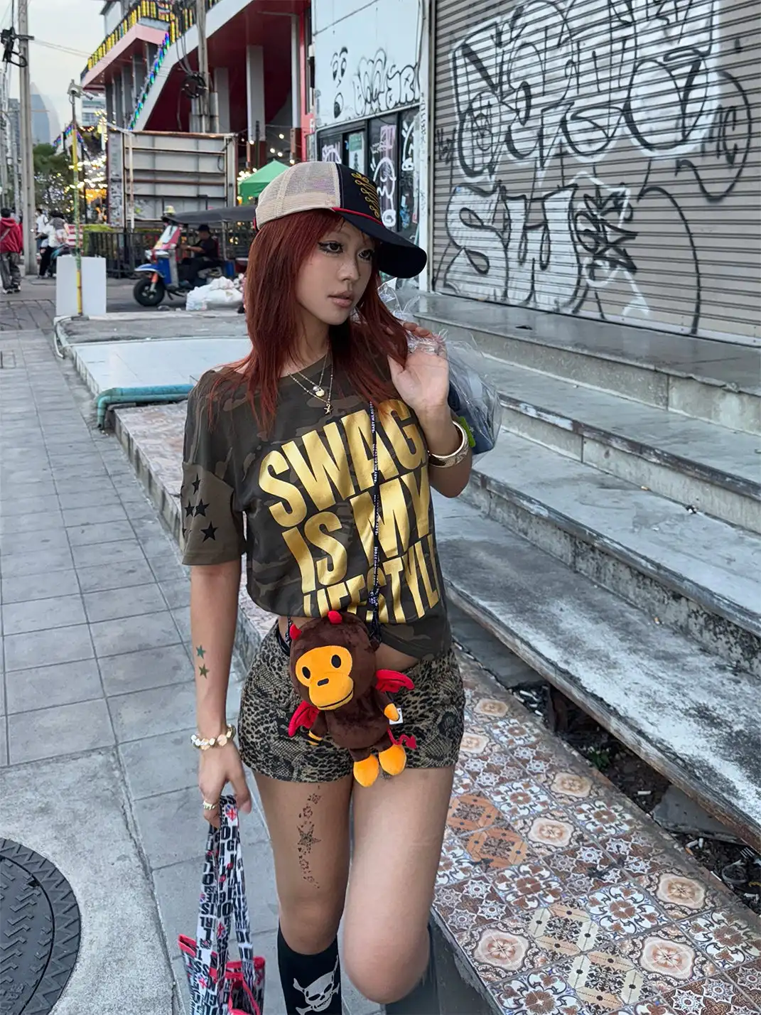 NumbAsia | Camouflage Star Printed Short Sleeve T-Shirt