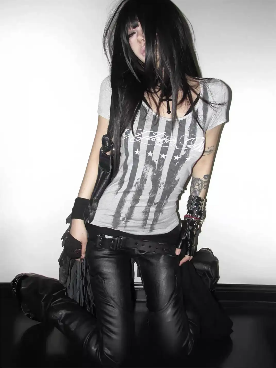 NumbAsia | Star-Spangled Banner Damaged Short Sleeve T-Shirt