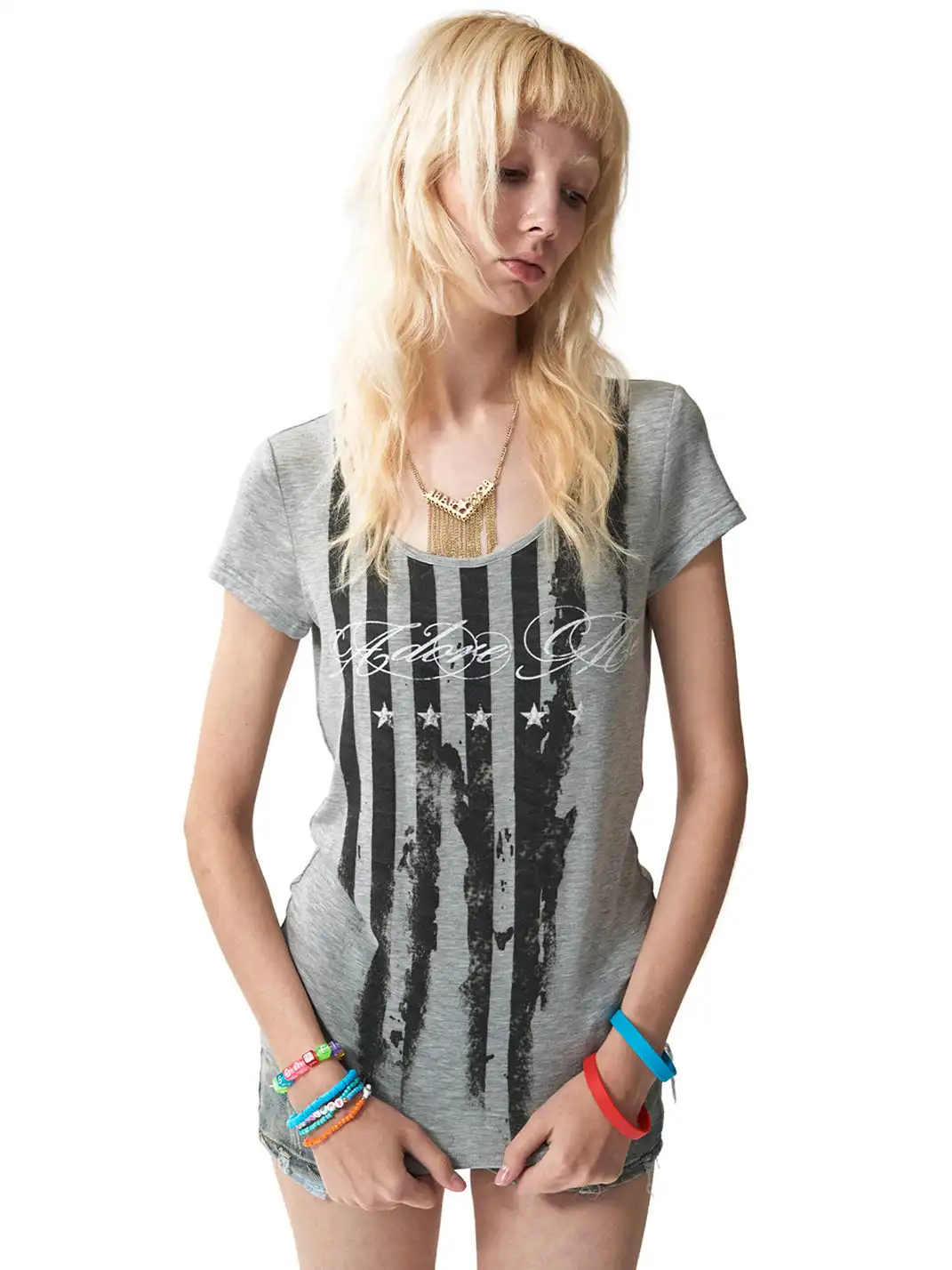 NumbAsia | Star-Spangled Banner Damaged Short Sleeve T-Shirt
