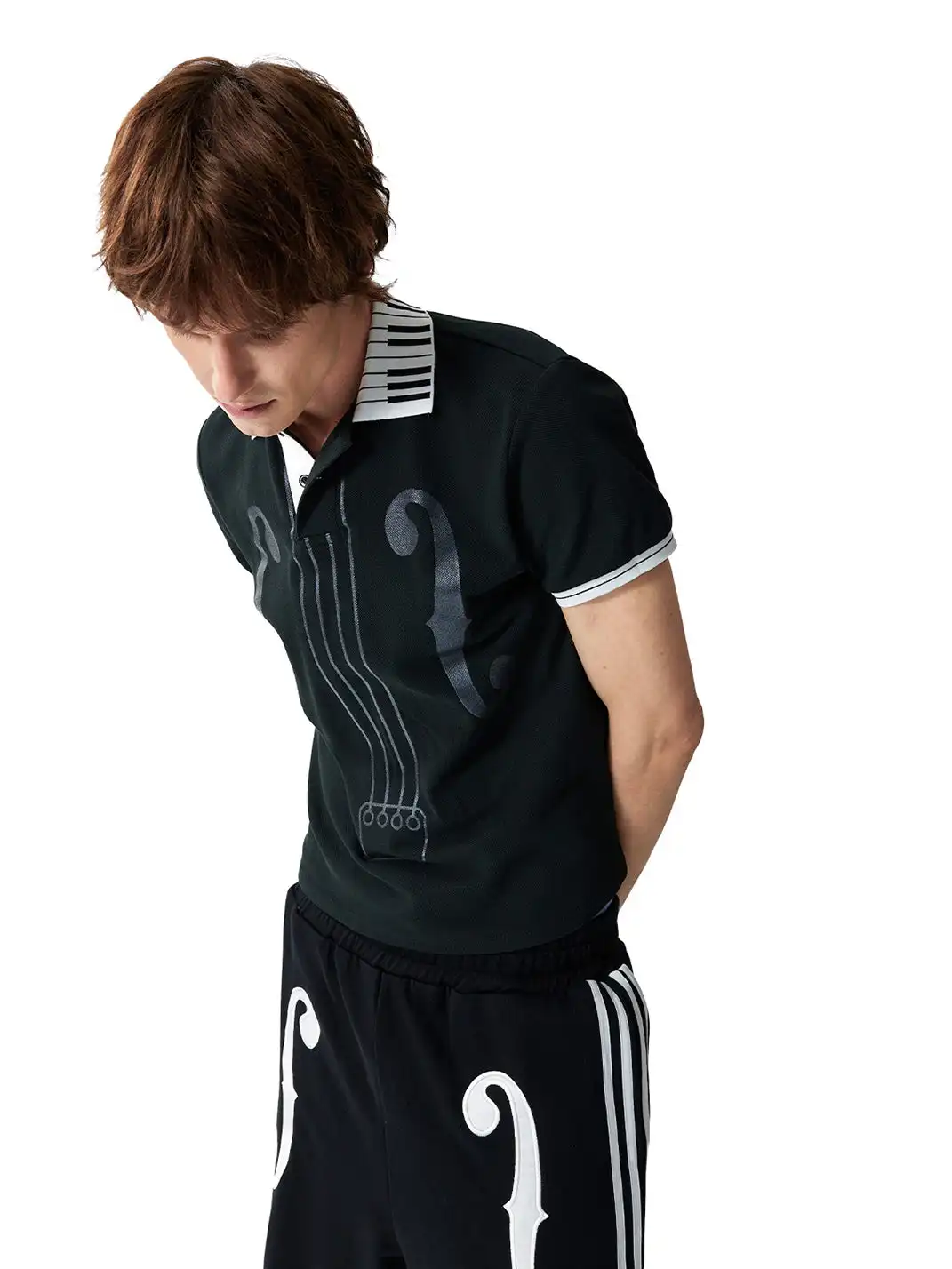 NumbAsia | Piano Collar Note T-Shirt Polo Shirt
