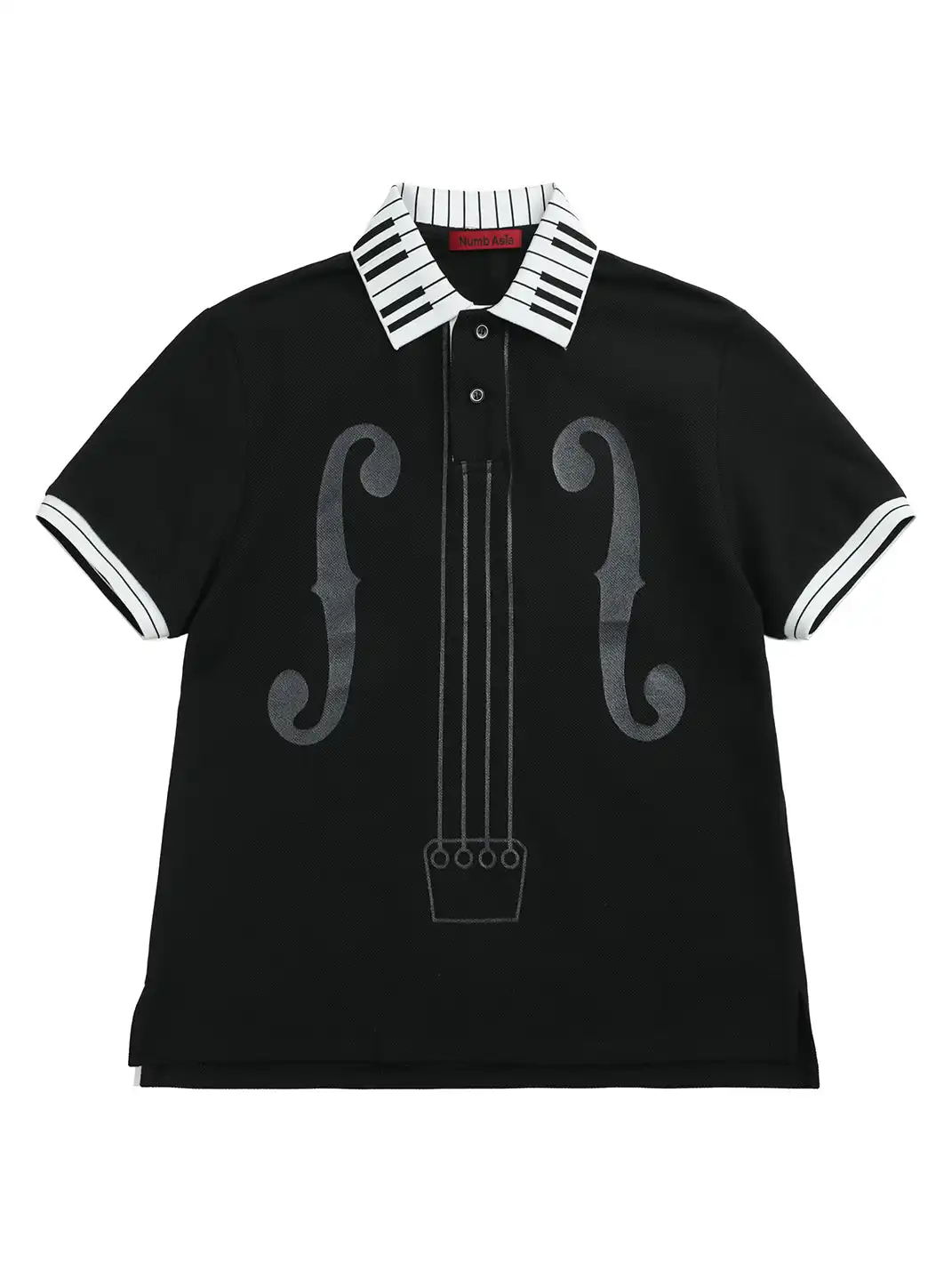 NumbAsia | Piano Collar Note T-Shirt Polo Shirt