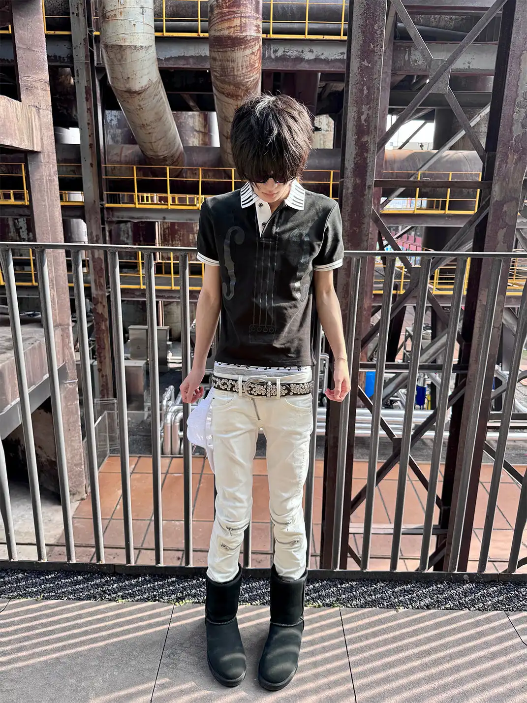 NumbAsia | Piano Collar Note T-Shirt Polo Shirt