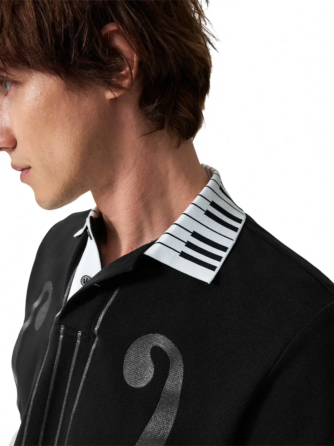 NumbAsia | Piano Collar Note T-Shirt Polo Shirt
