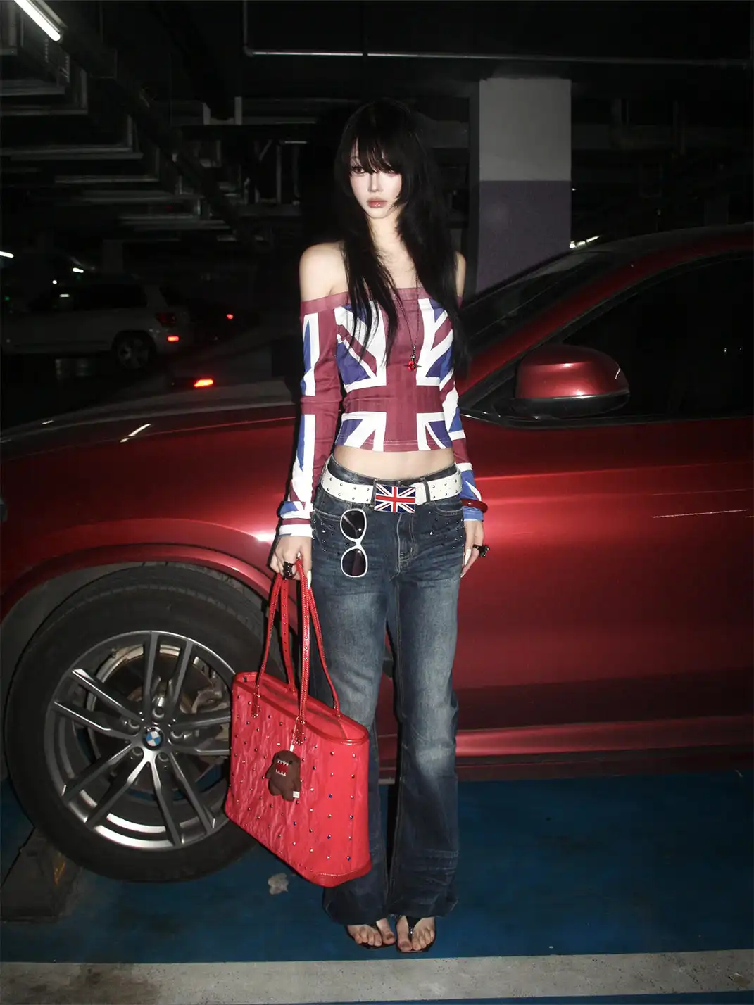 NumbAsia | Spike Decorated Flared Jeans