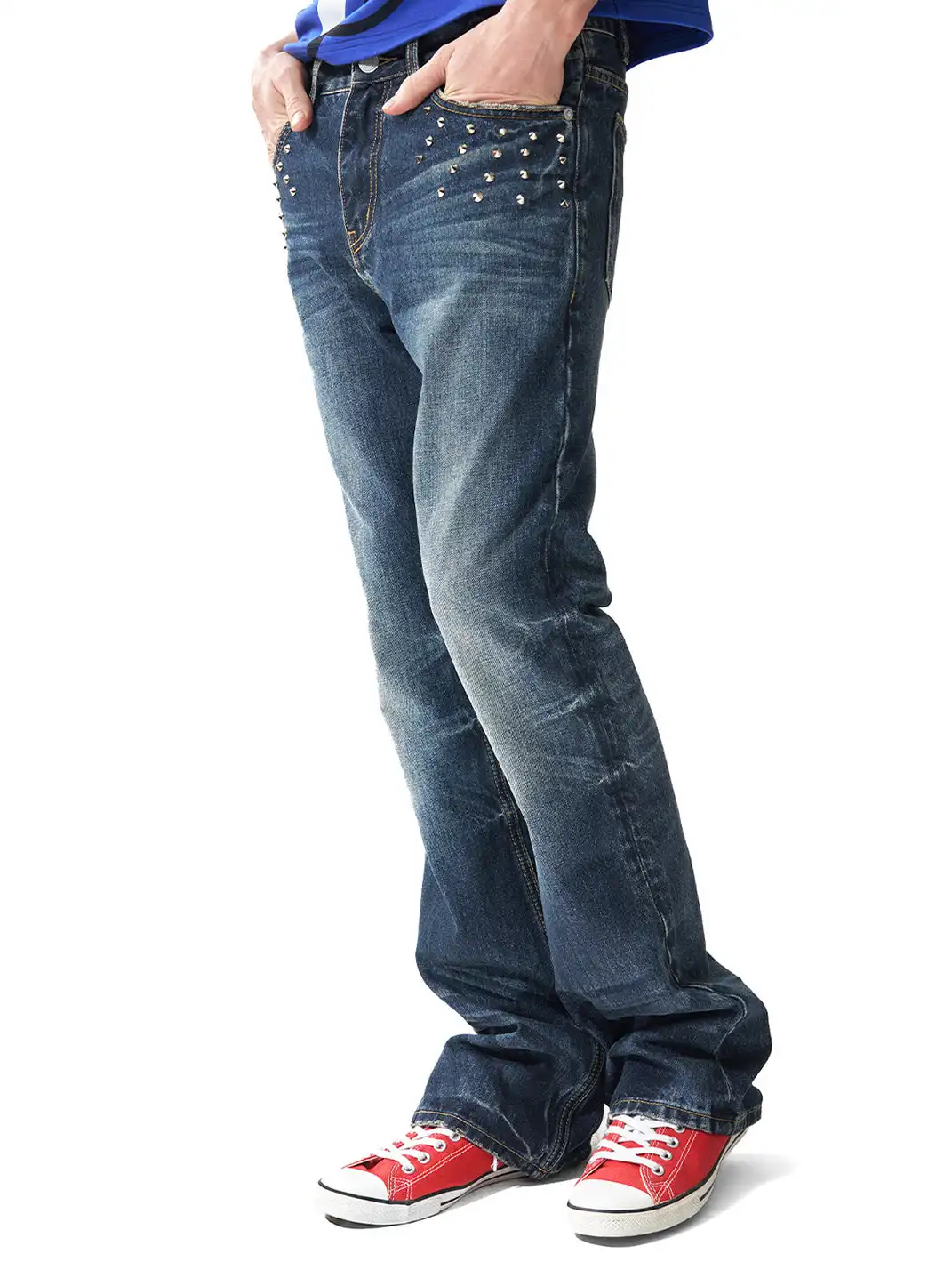 NumbAsia | Spike Decorated Flared Jeans