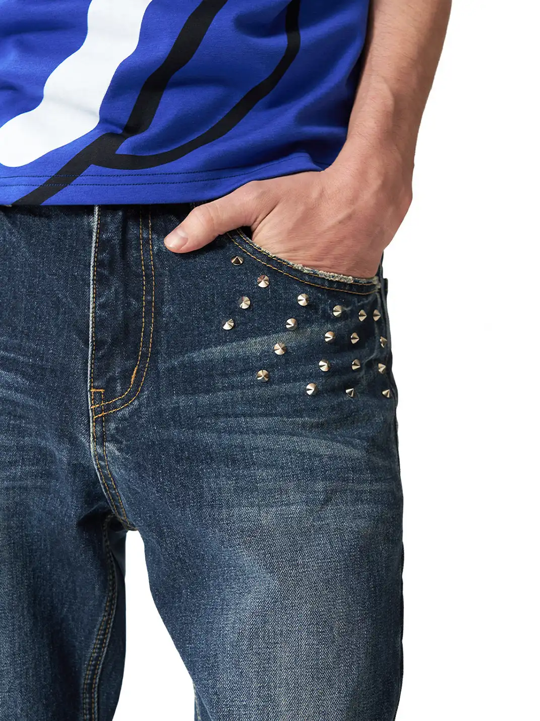 NumbAsia | Spike Decorated Flared Jeans
