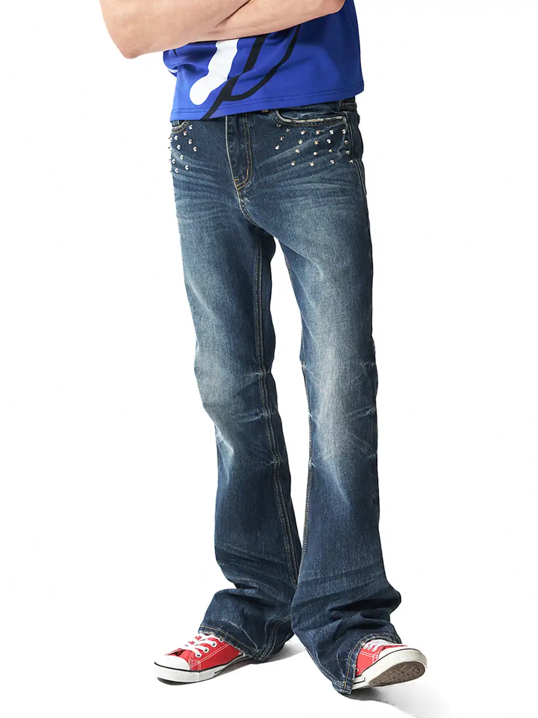 NumbAsia | Spike Decorated Flared Jeans