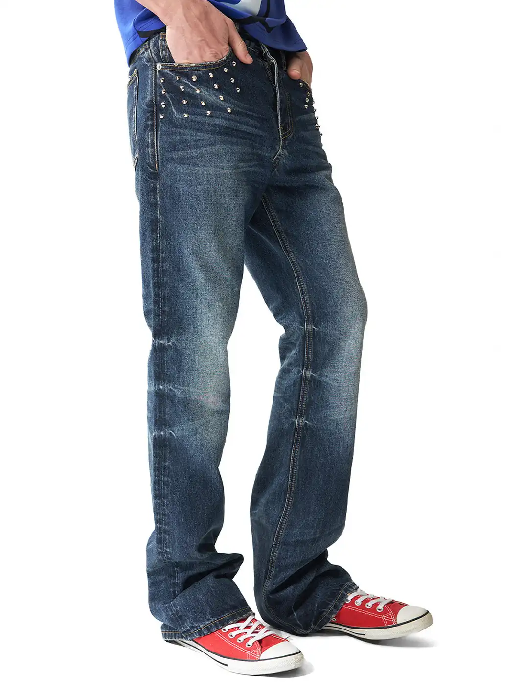 NumbAsia | Spike Decorated Flared Jeans