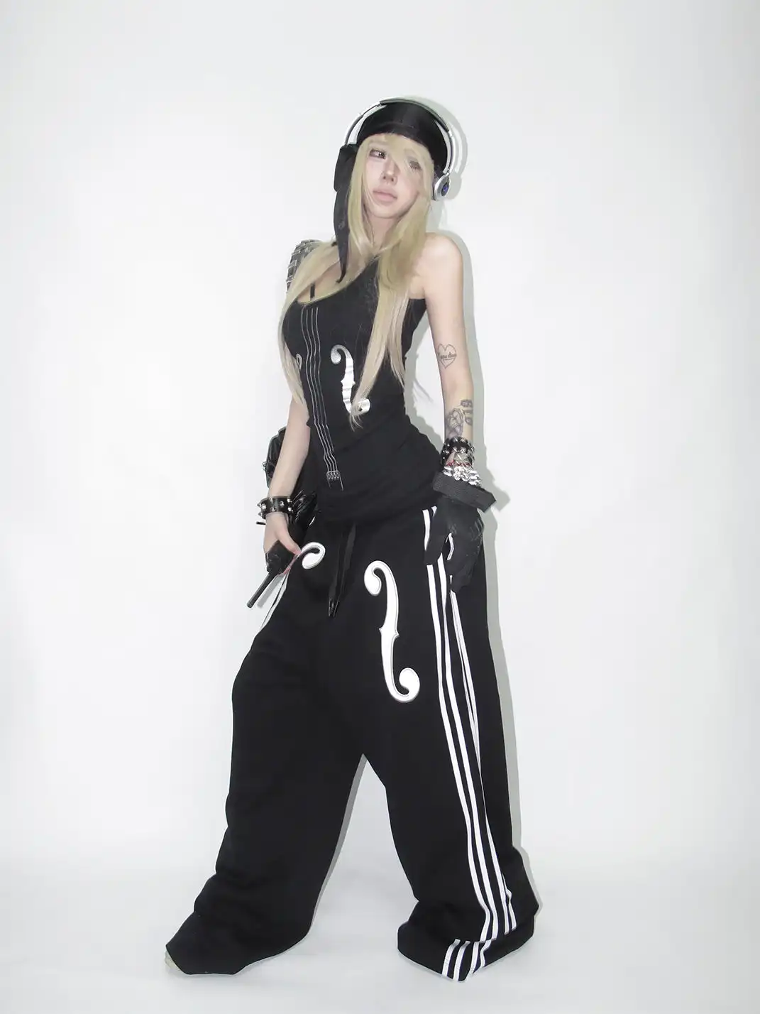 NumbAsia | Violin Silver Foil Printed Tank Top