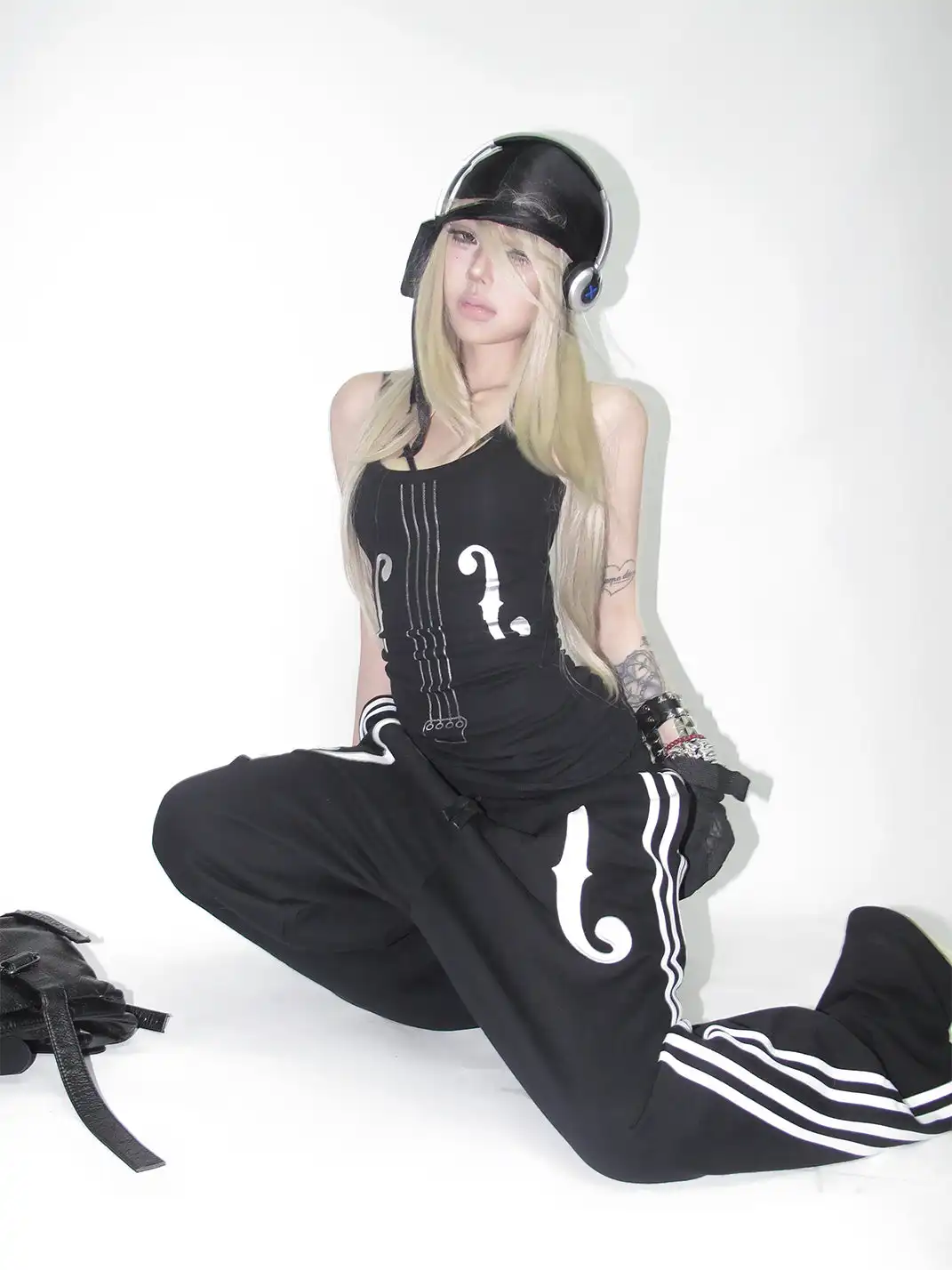 NumbAsia | Violin Silver Foil Printed Tank Top