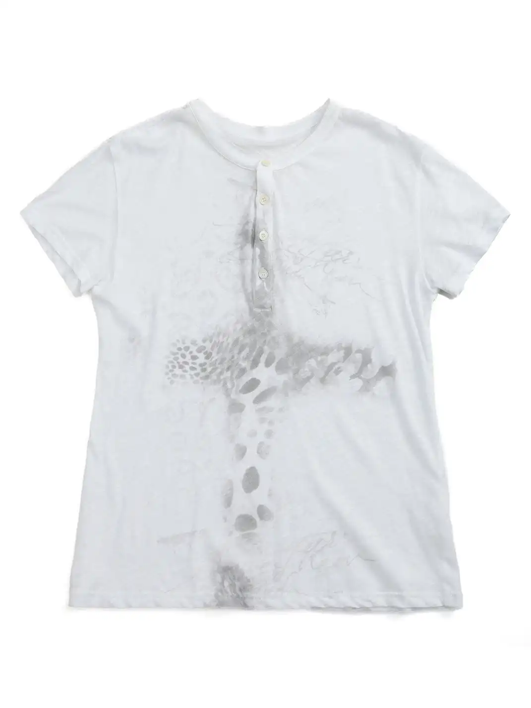 NumbAsia | Leopard Print Henley Neck Short Sleeve T-Shirt