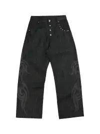 NumbAsia | Burnout Button Placket Rivet Jeans
