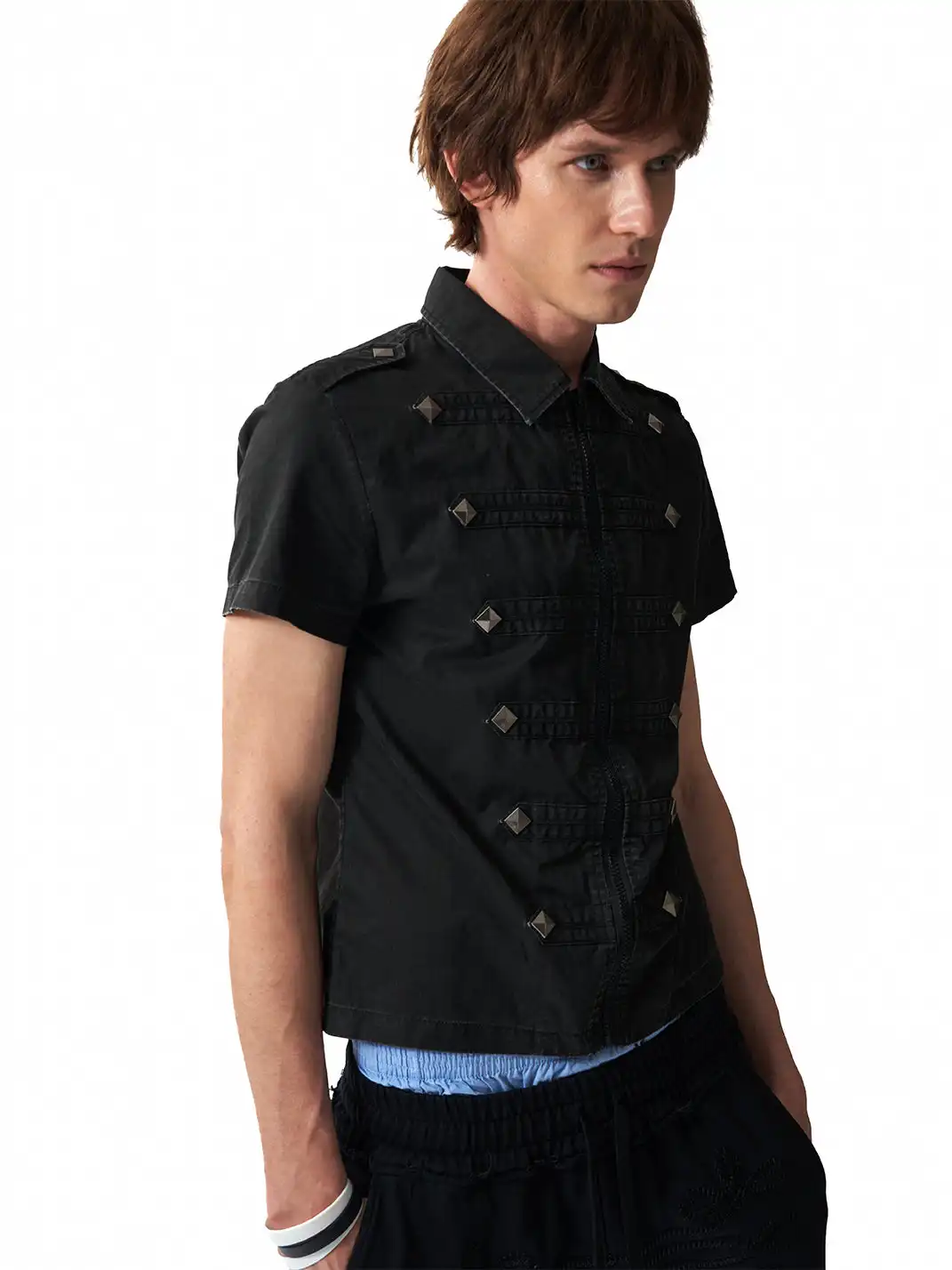 NumbAsia | Rivet Epaulet Short Sleeve Shirt