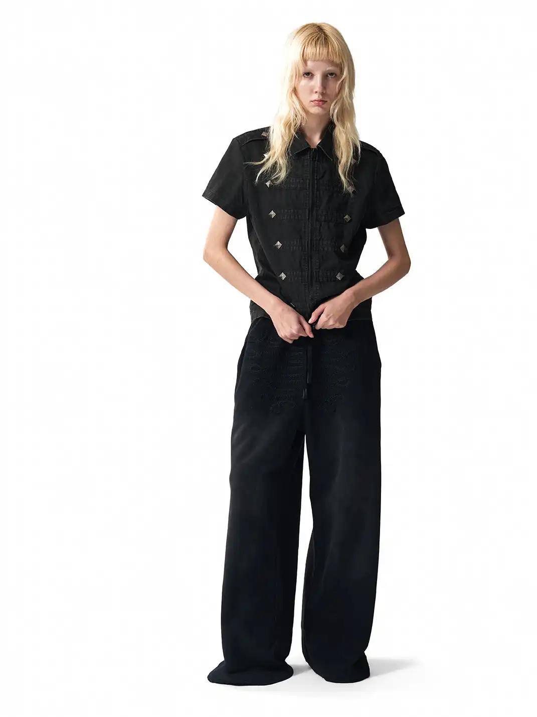 NumbAsia | Rivet Epaulet Short Sleeve Shirt